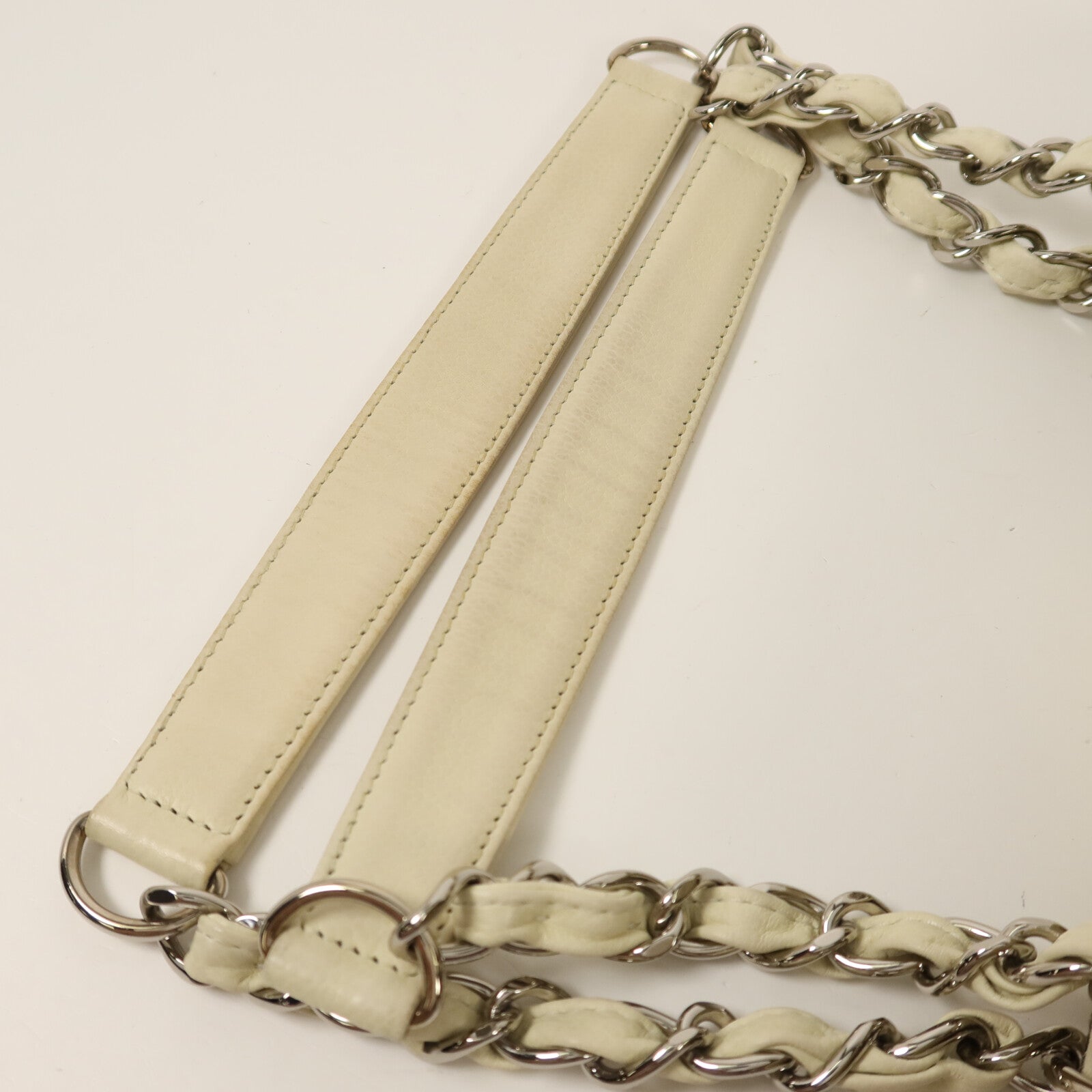 CHANEL 【激減優惠】牛皮皮革PST Petite Shopping Tote Bag銀扣鏈帶肩背袋