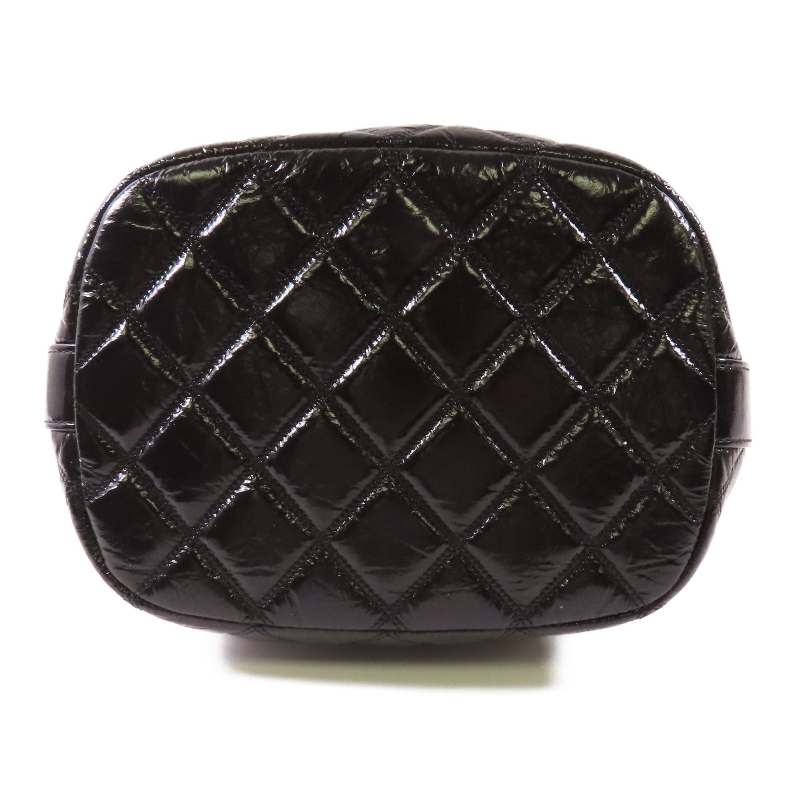 CHANEL 【激減優惠】漆皮皮革Drawstring Bag金扣鏈帶肩背袋