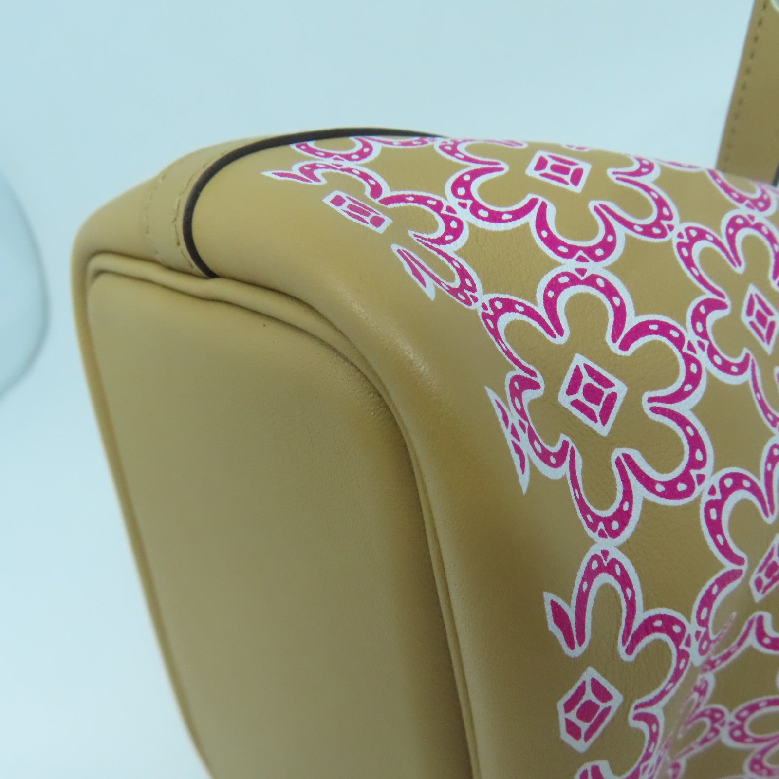 HERMES 【激減優惠】Swift皮革Picotin Lock Micro Lucky Daisy銀扣手挽袋米色
