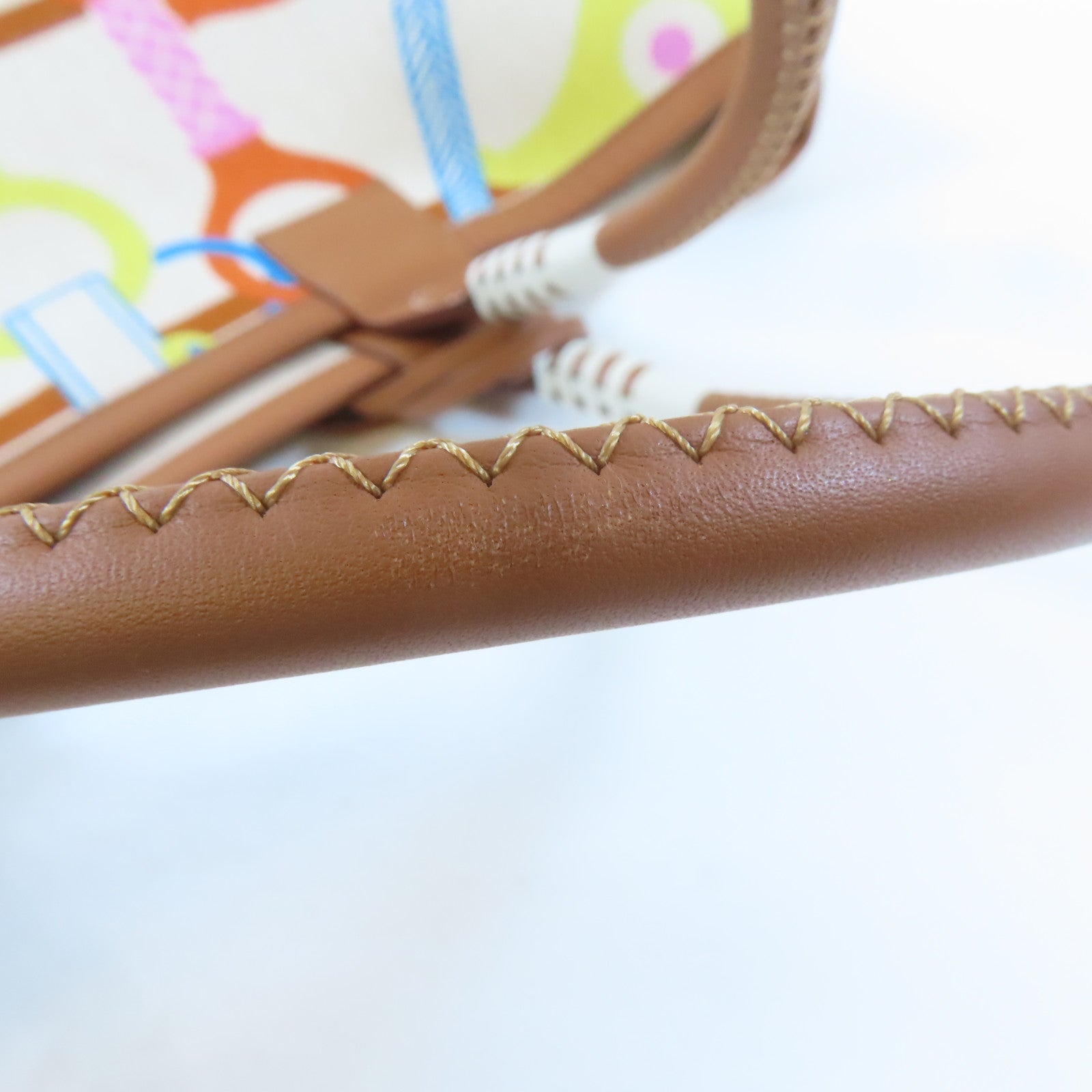HERMES (PRICE DOWN) PHW Steeple 28 Tote Bag Shoulder Handbag Canvas Cuivre Brown Lime Ecru