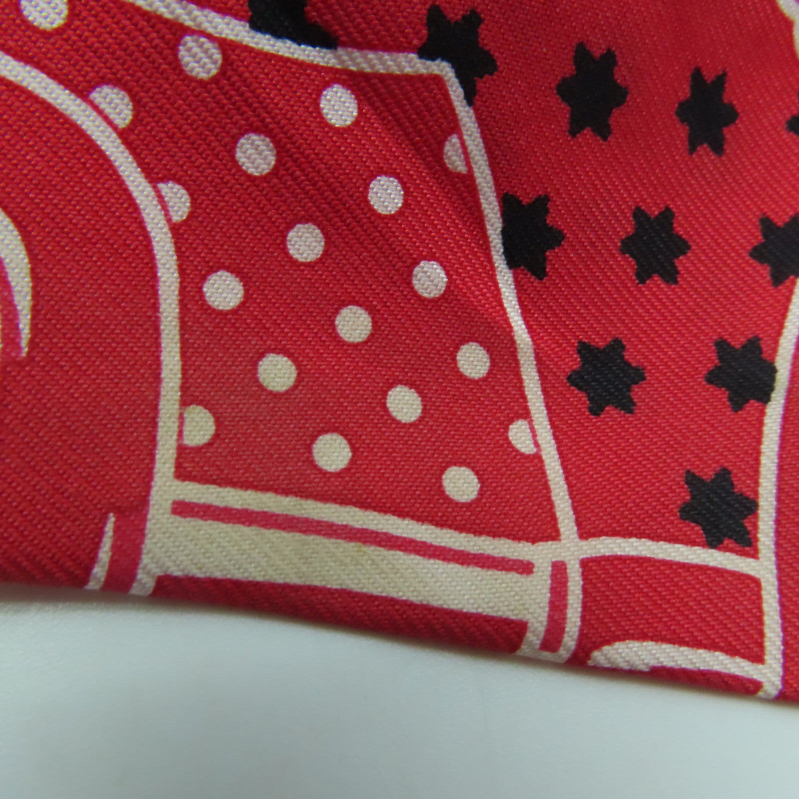 HERMES 絲質Twilly絲巾紅色/紫色