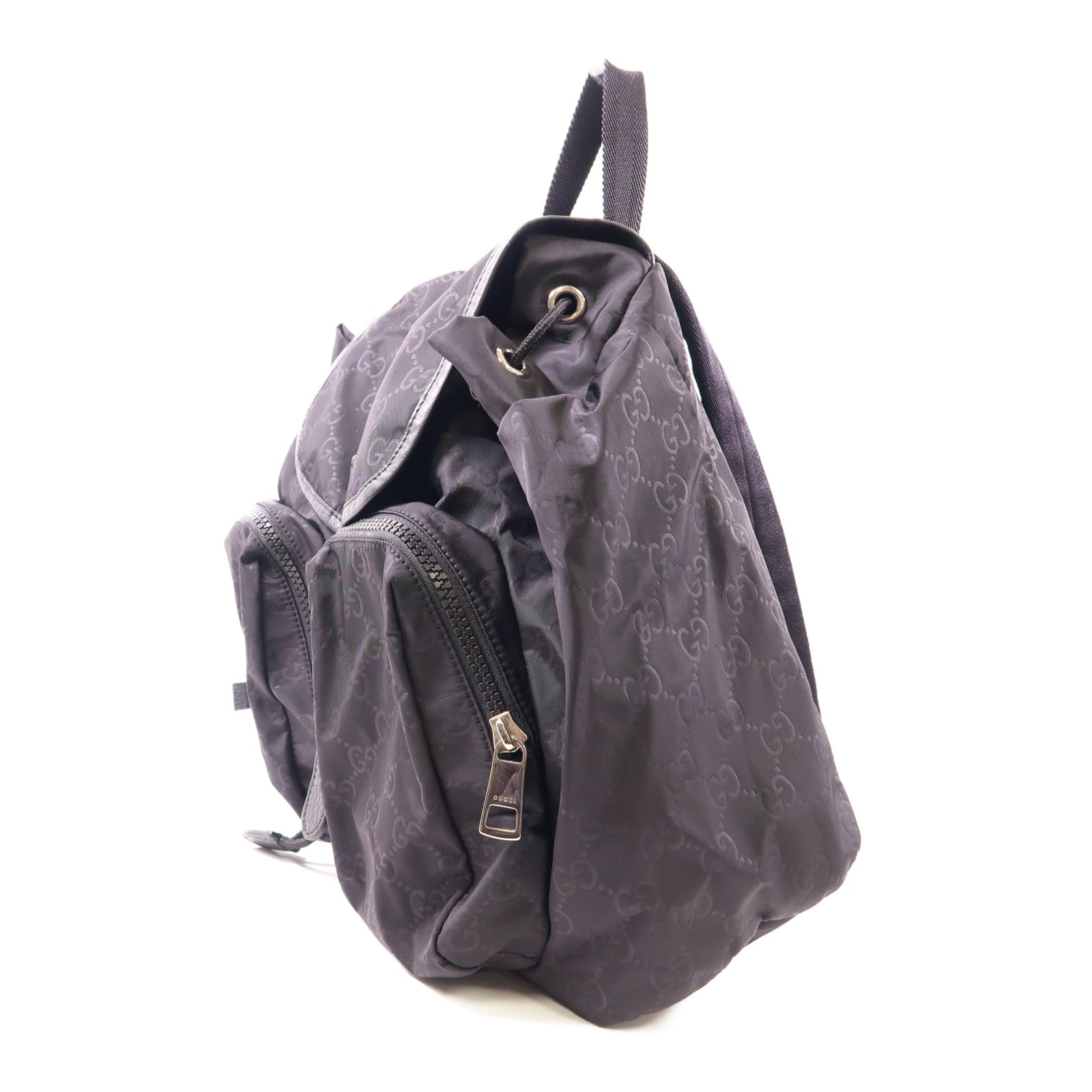 GUCCI 尼龍Backpack銀扣背包