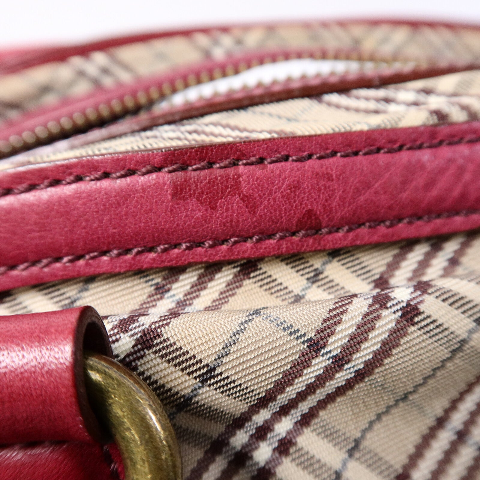 BURBERRY 帆布/皮革Shoulder Bag肩背袋