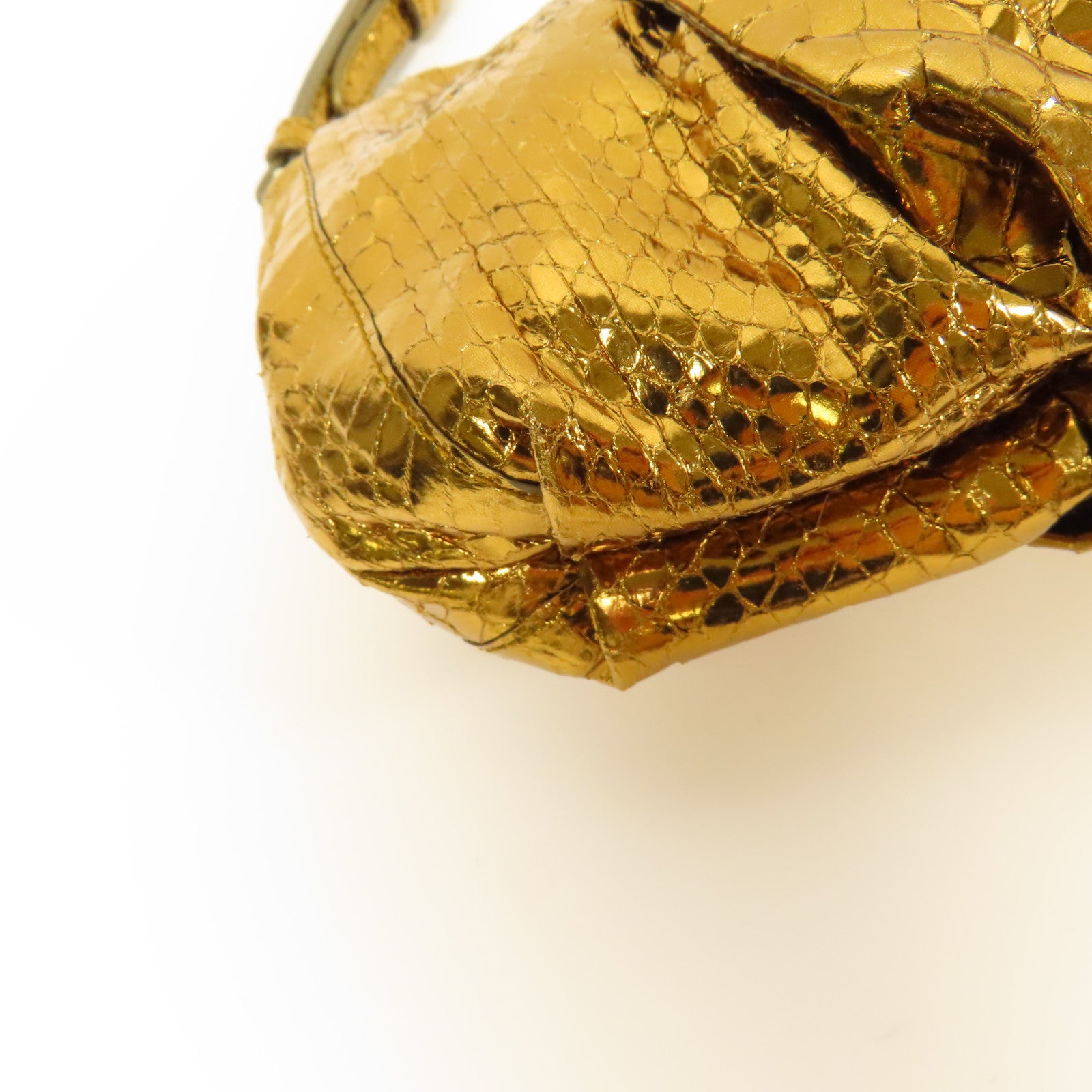 PRADA 【激減優惠】蛇皮皮革Pouch金扣手拿包