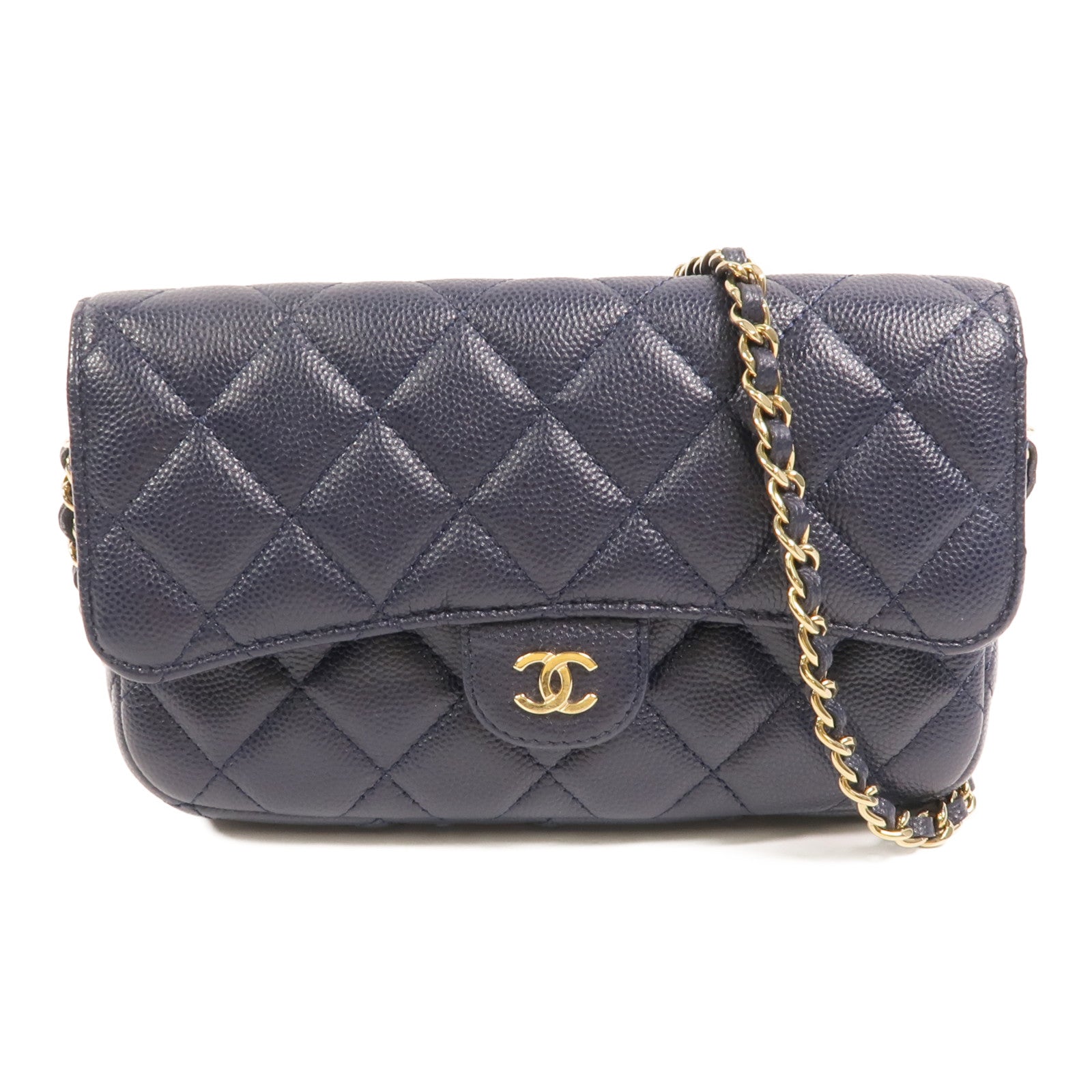 CHANEL 牛皮皮革Phone Bag鏈帶肩背袋