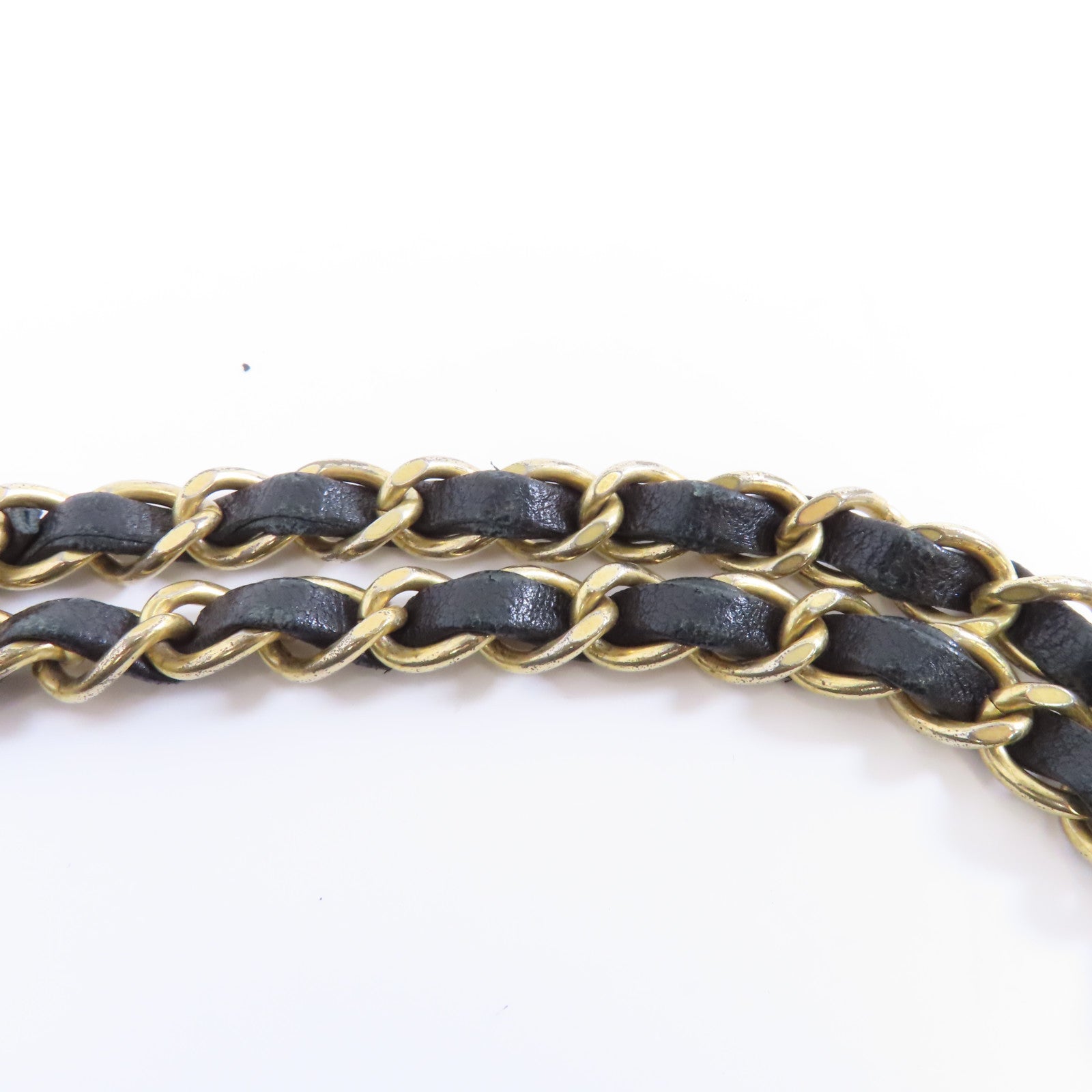 CHANEL 菱格羊皮皮革Chain Shoulder Bag金扣鏈帶肩背袋黑色