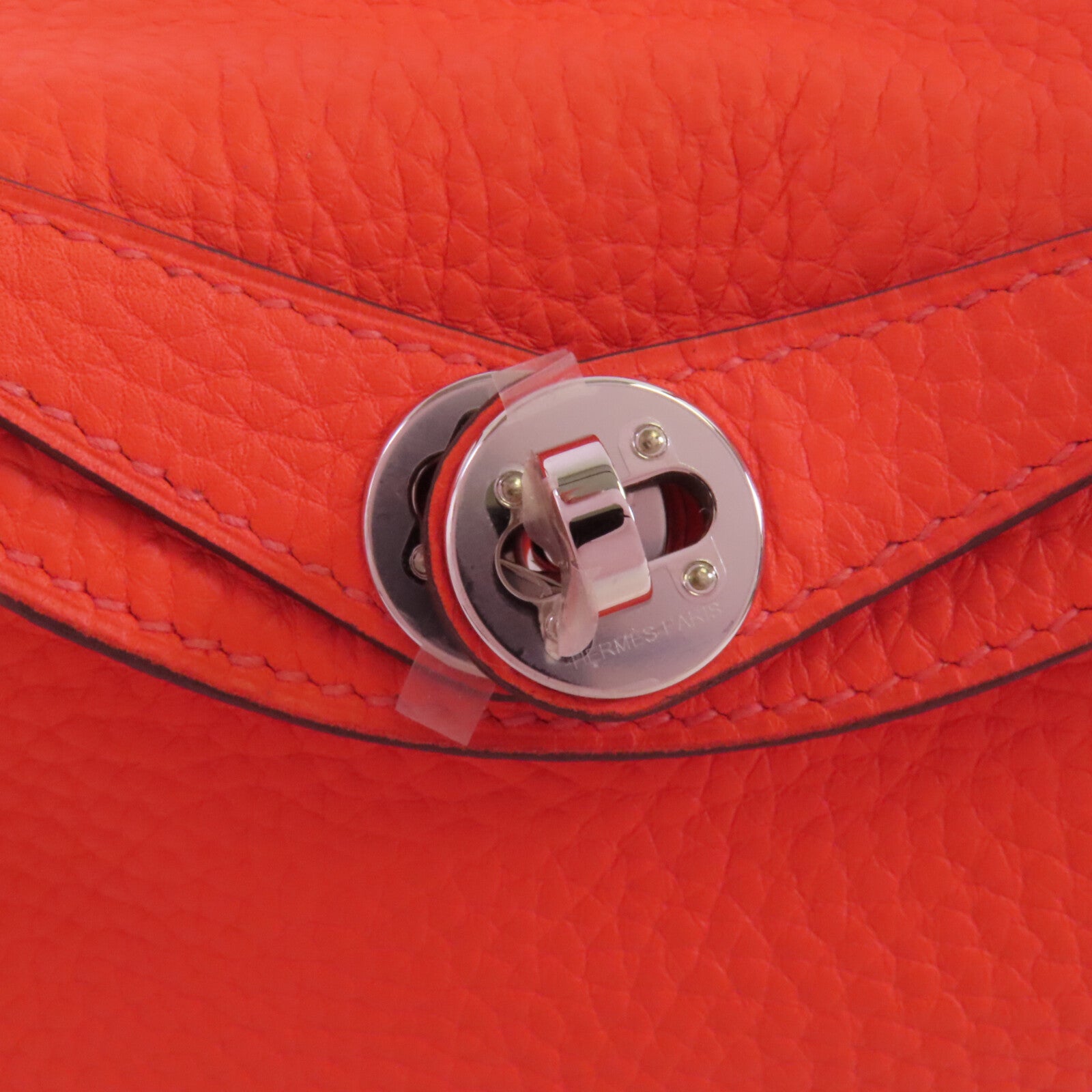 HERMES Clemence皮革Mini Lindy銀扣肩背袋