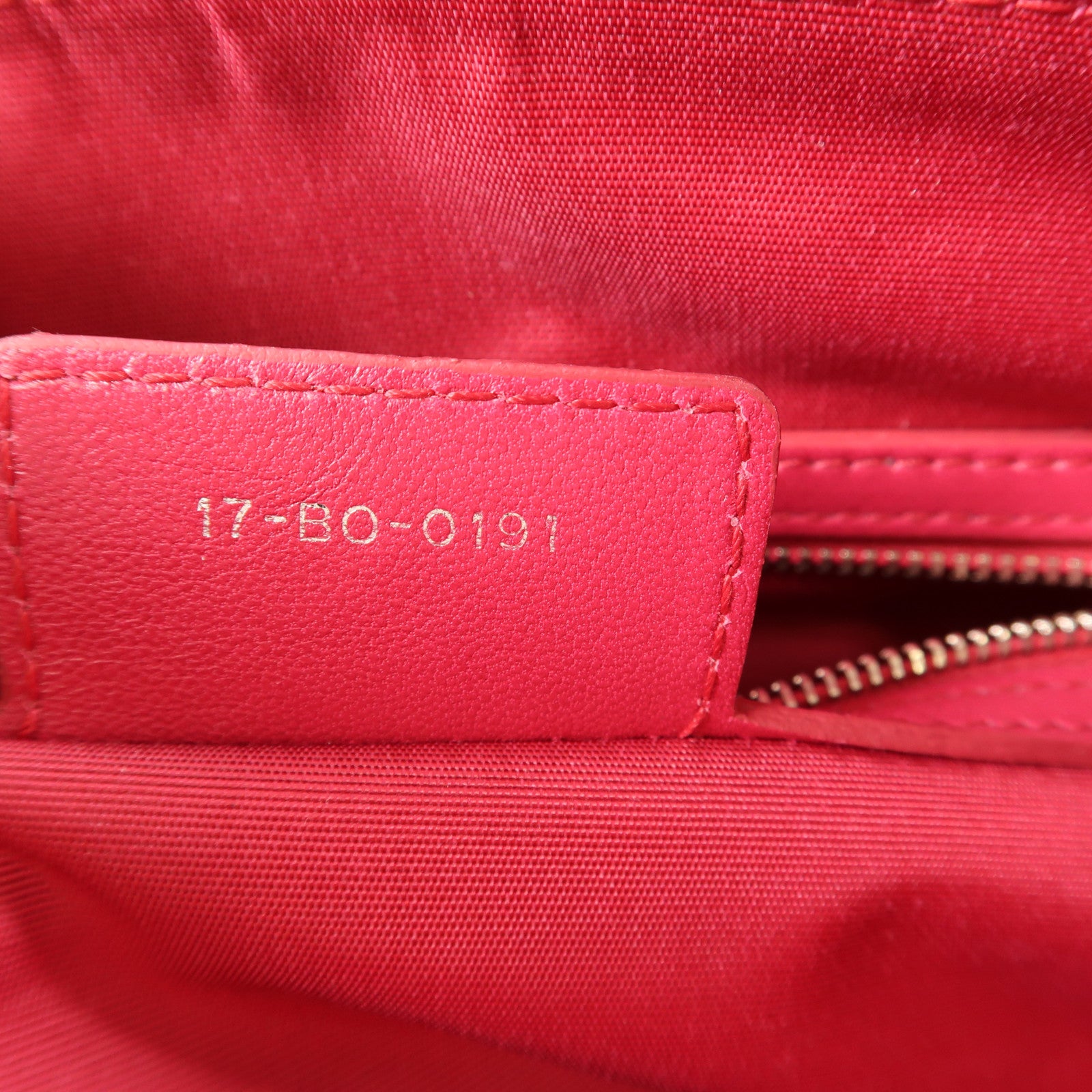 Dior 牛皮皮革Handbag銀扣手挽袋桃紅色