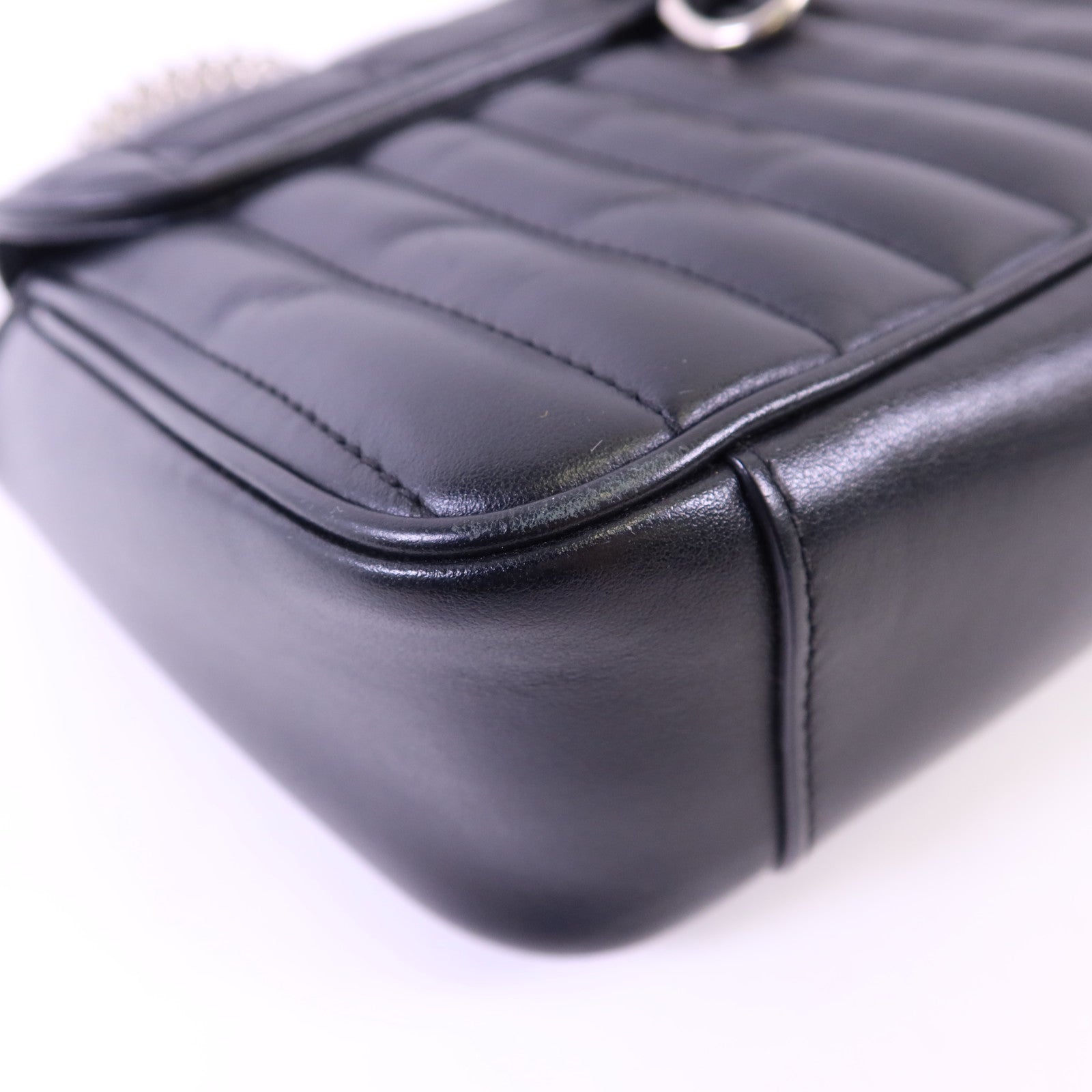 GUCCI 牛皮皮革GG Marmont Shoulder Bag銀扣鏈帶肩背袋