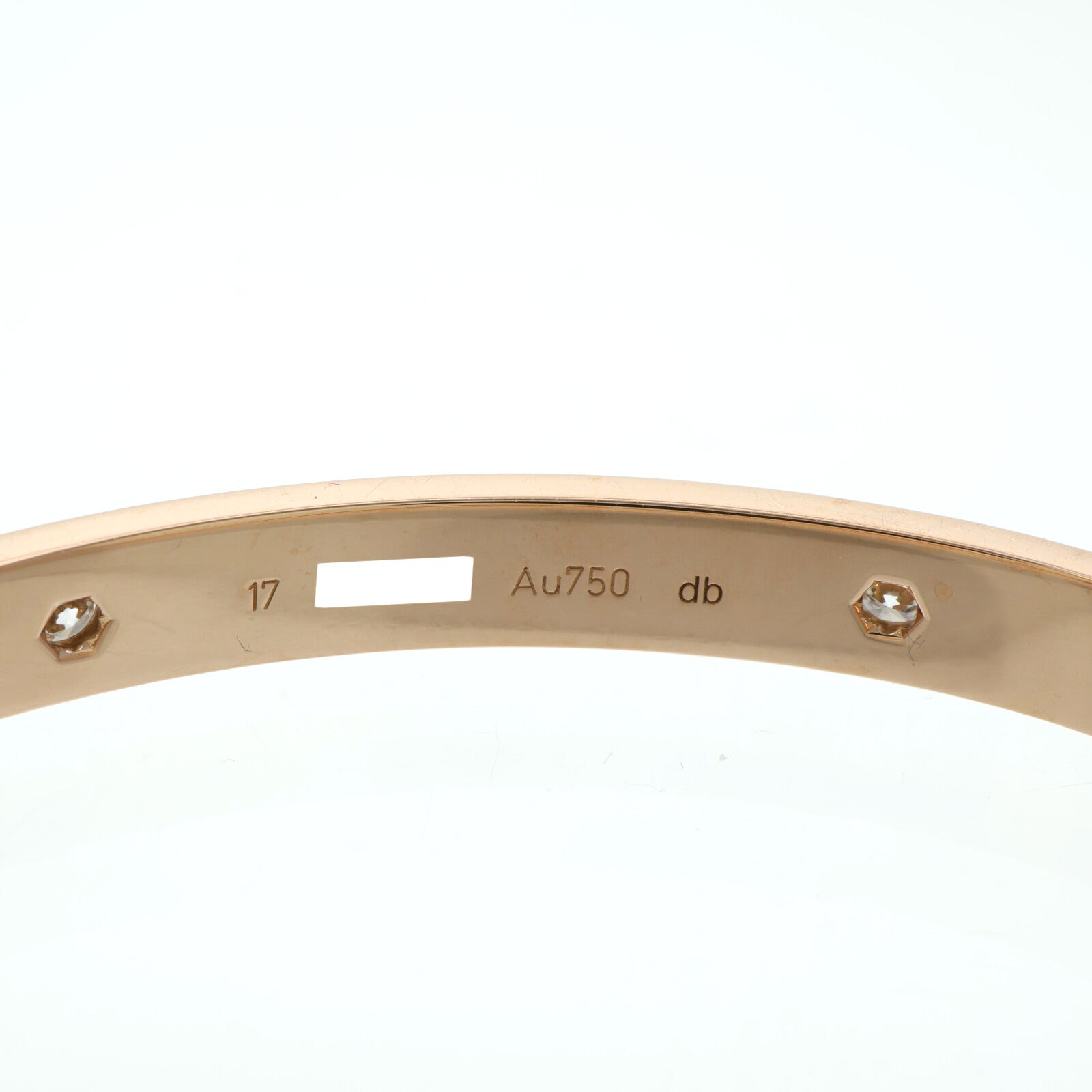 CARTIER 18K玫瑰金Love Bracelet 4 Diamonds鑽石手鐲