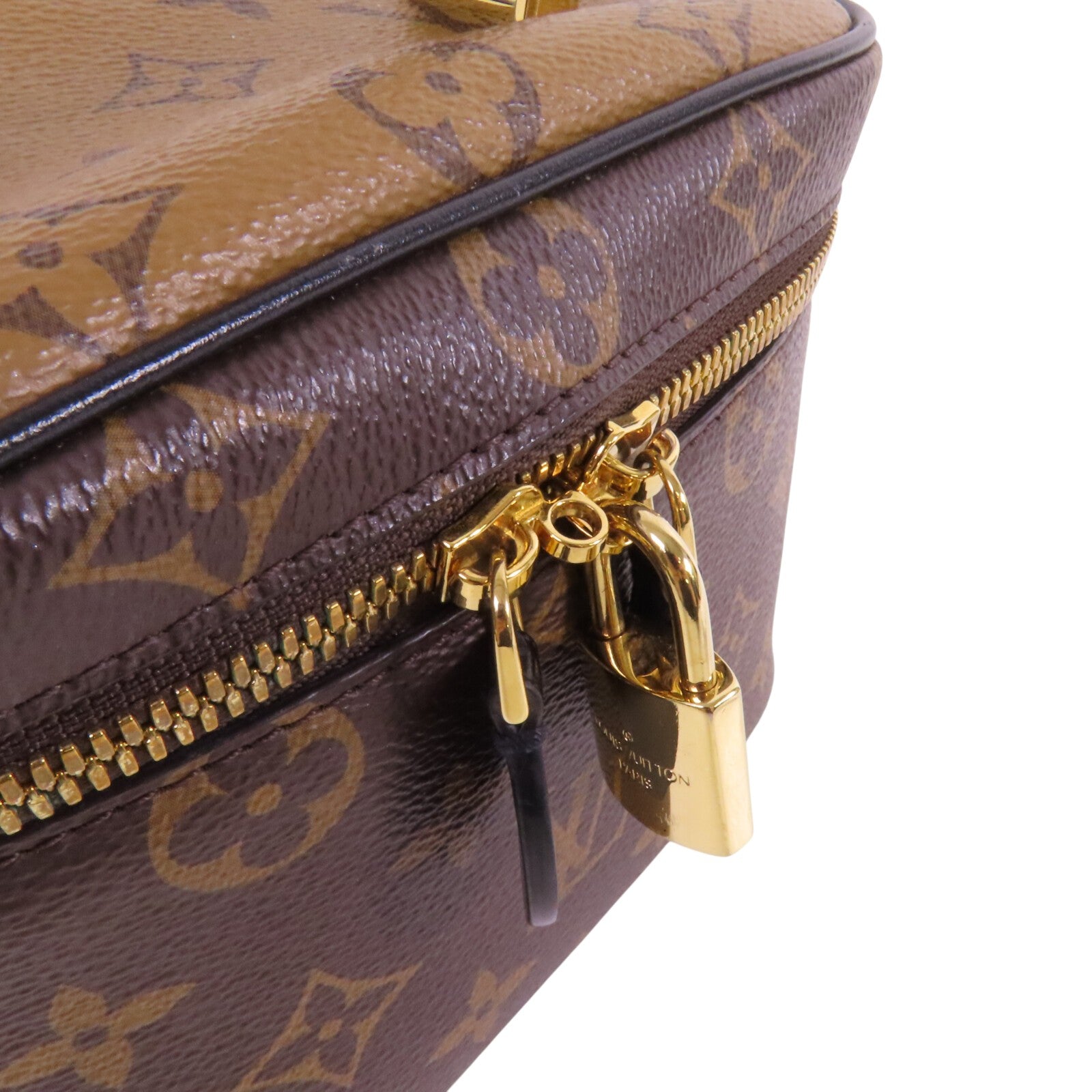 LOUIS VUITTON Monogram Reverse Vanity PM金扣手挽肩背兩用袋
