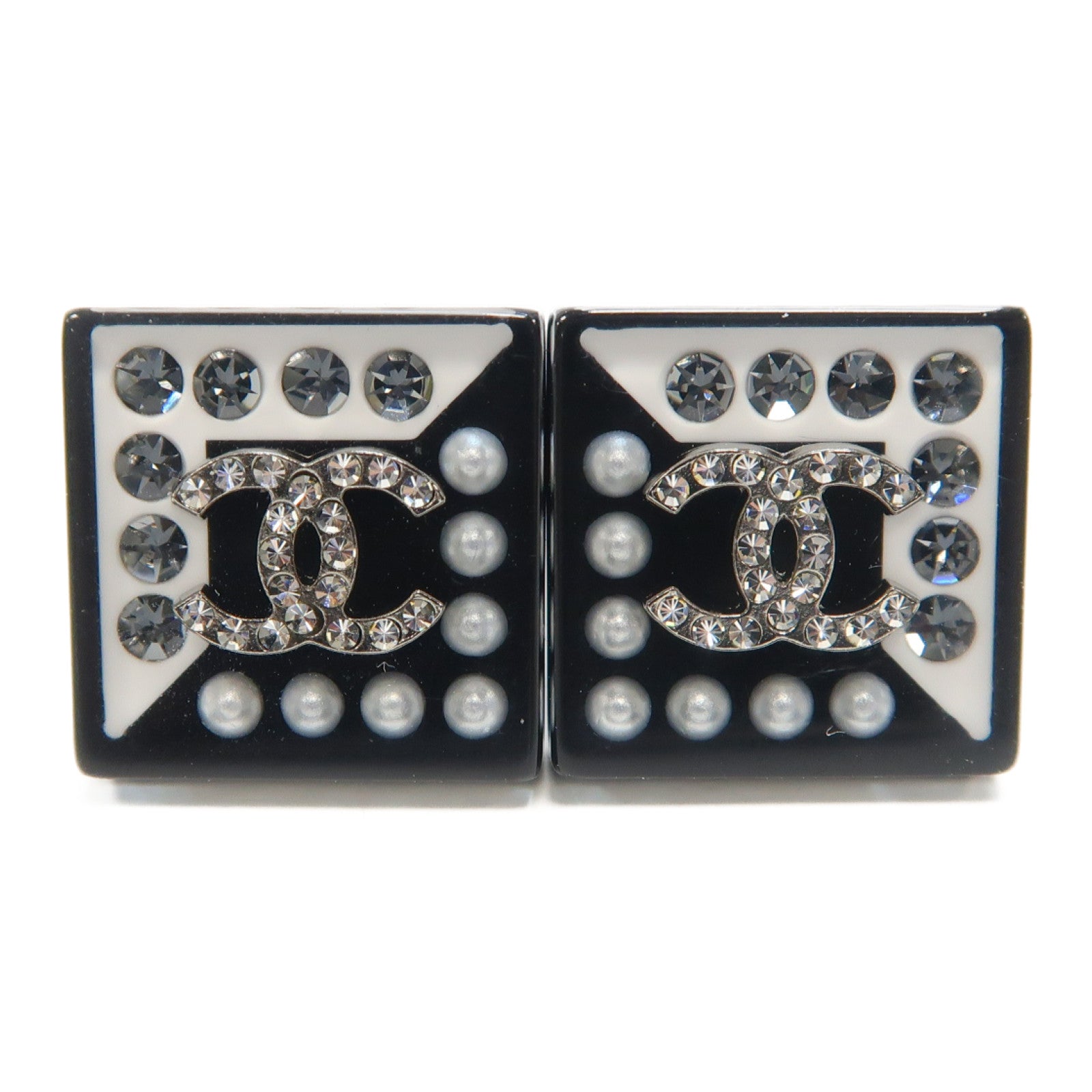 CHANEL PVC Earrings耳環黑色/白色
