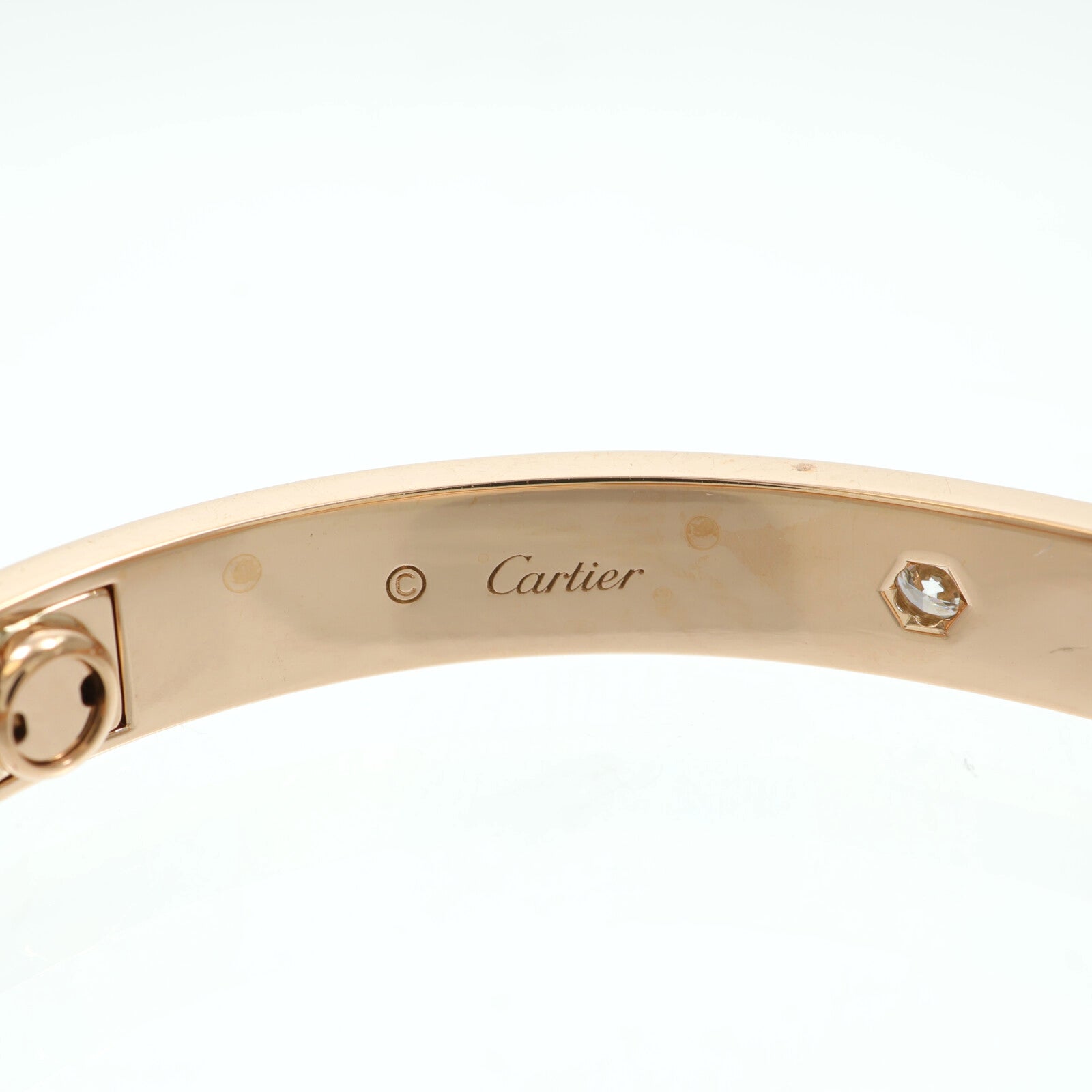 CARTIER 18K玫瑰金Love Bracelet 4 Diamonds鑽石手鐲