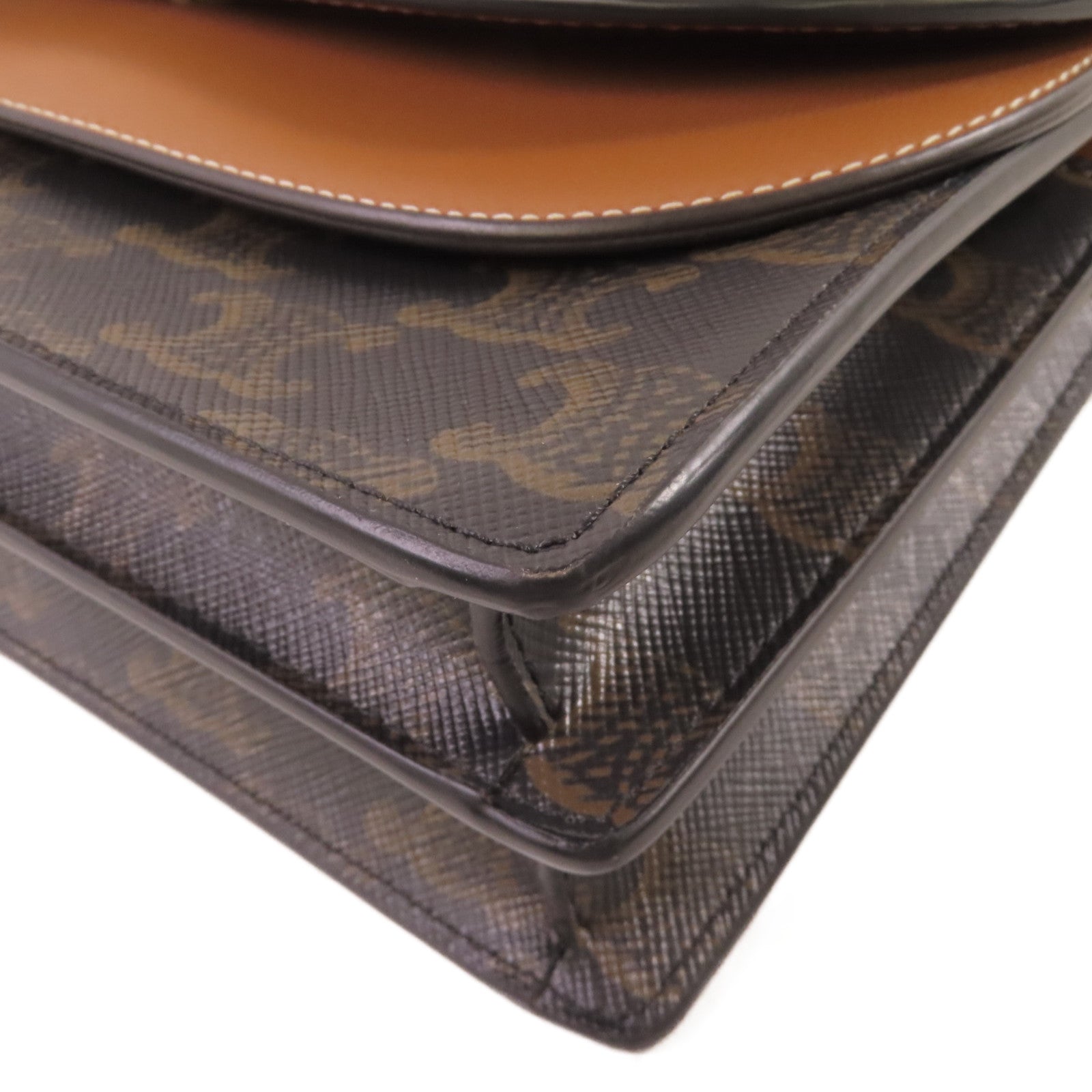 CELINE 塗層帆布Triomphe Wallet On Strap Shoulder Bag金扣肩背袋啡色