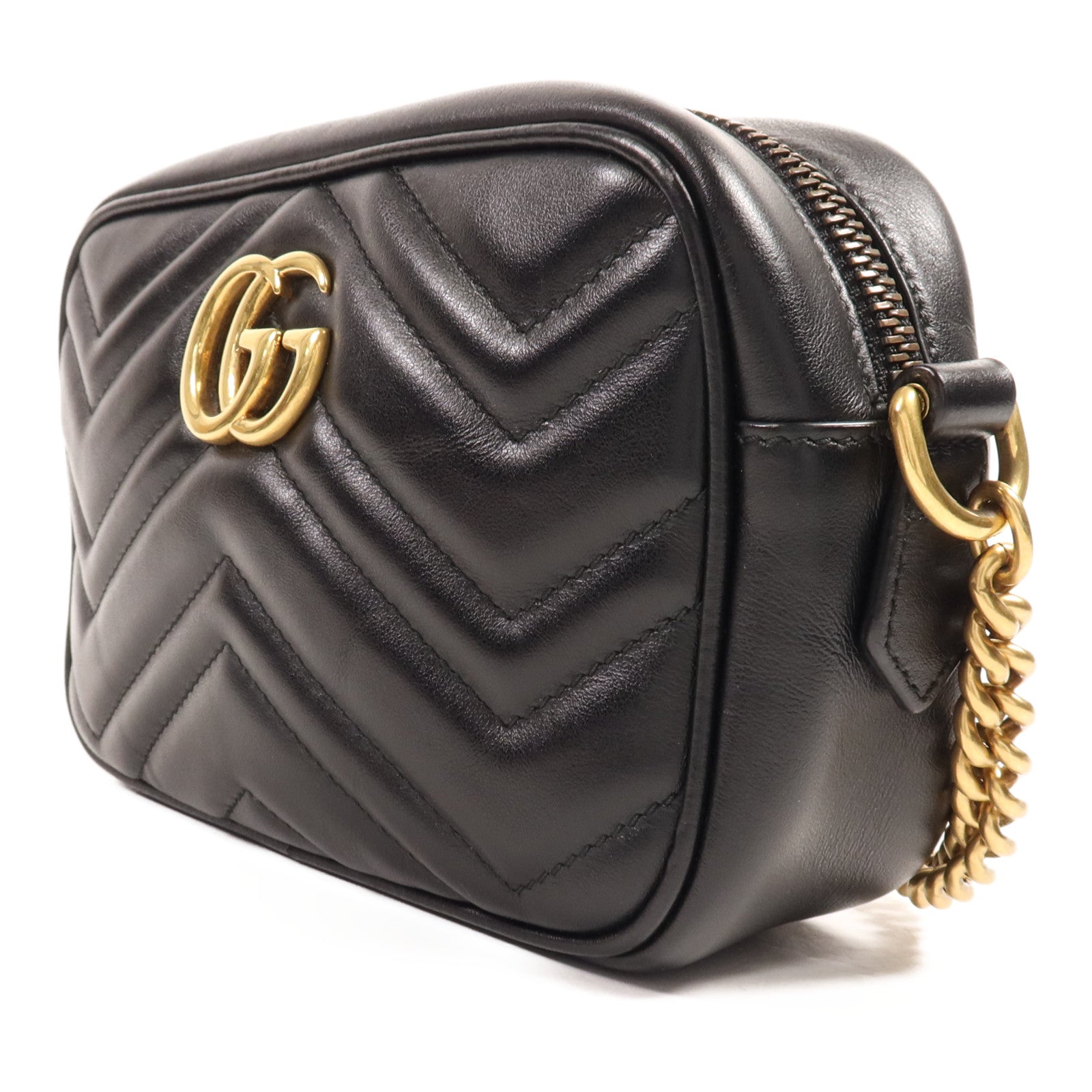 GUCCI 牛皮皮革GG Marmont金扣肩背袋