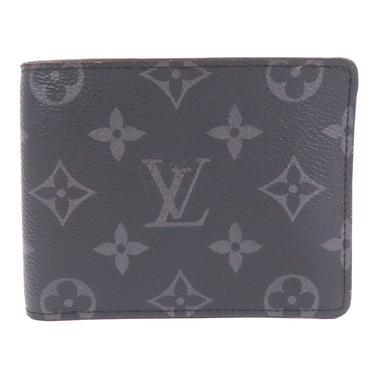 LOUIS VUITTON Monogram Eclipse Slender錢包黑色