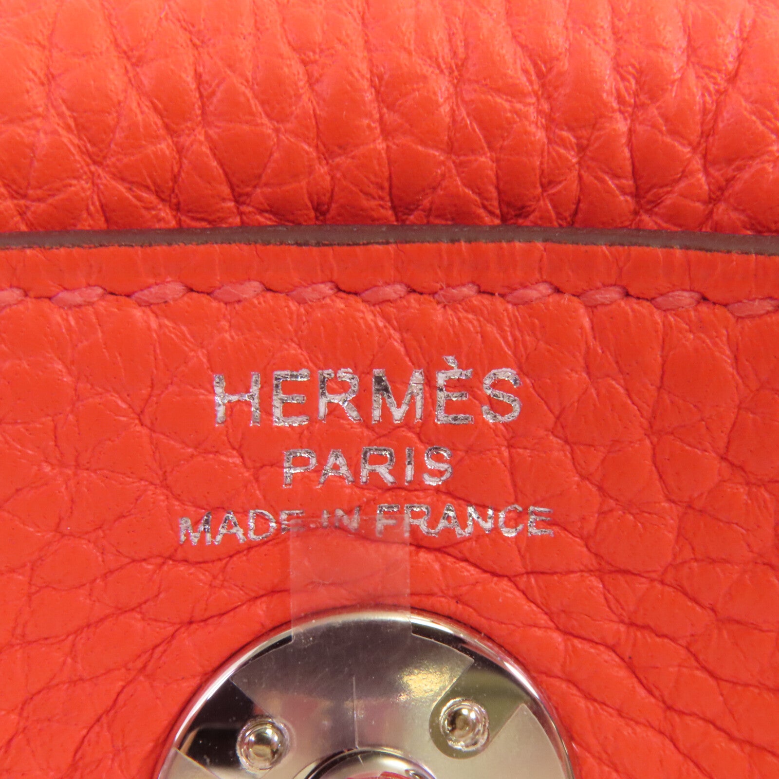 HERMES Clemence皮革Mini Lindy銀扣肩背袋