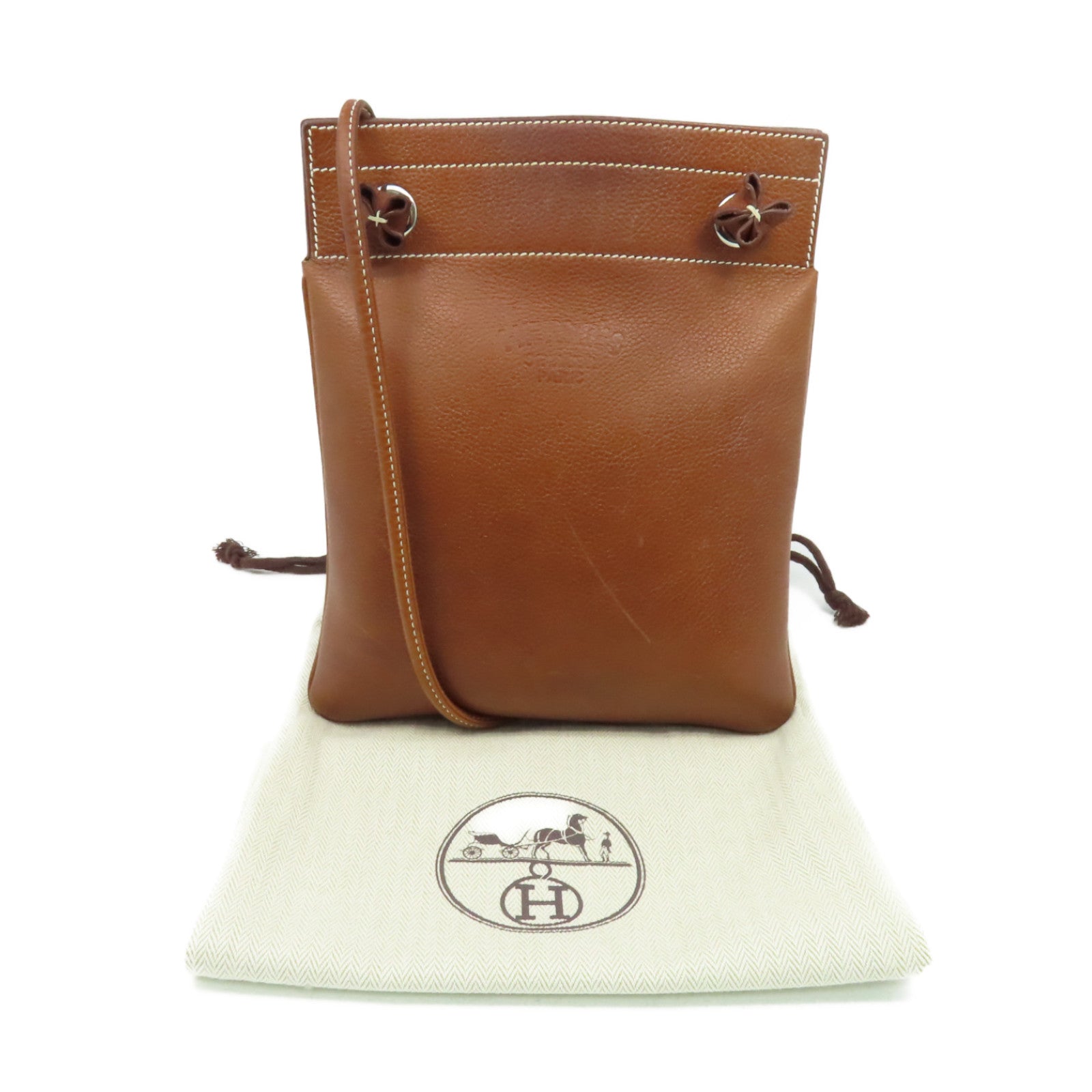 HERMES 【激減優惠】Barenia Faubourg皮革Aline Shoulder Bag肩背袋啡色