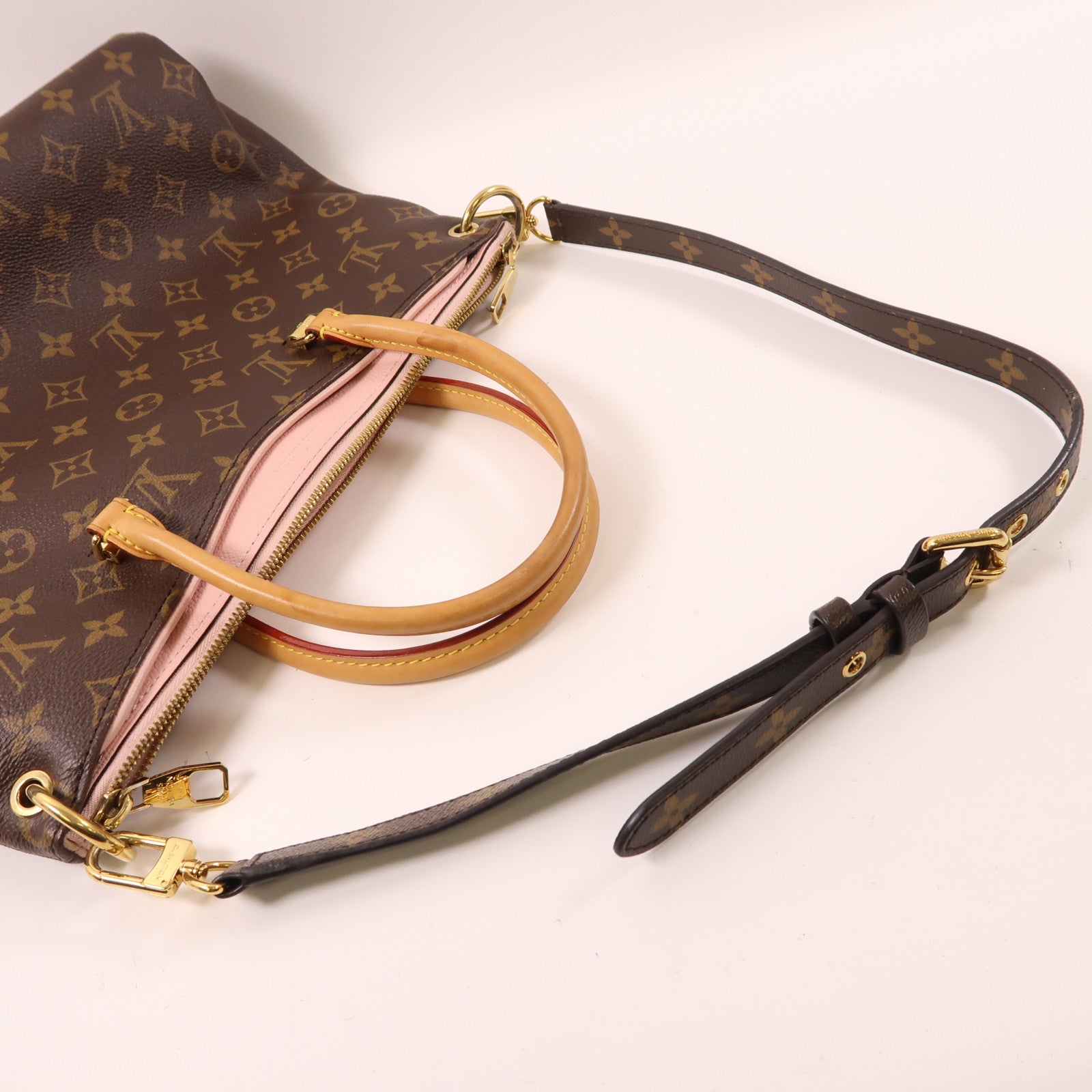 LOUIS VUITTON Monogram Pallas MM金扣手挽肩背兩用袋