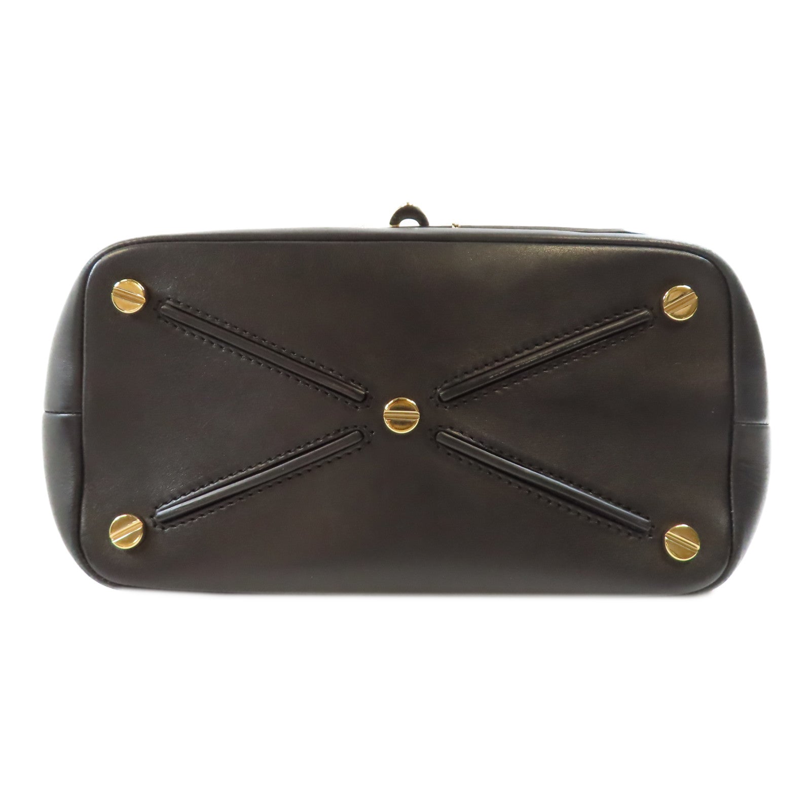 Valentino 牛皮皮革Hand Bag金扣手挽肩背兩用袋黑色