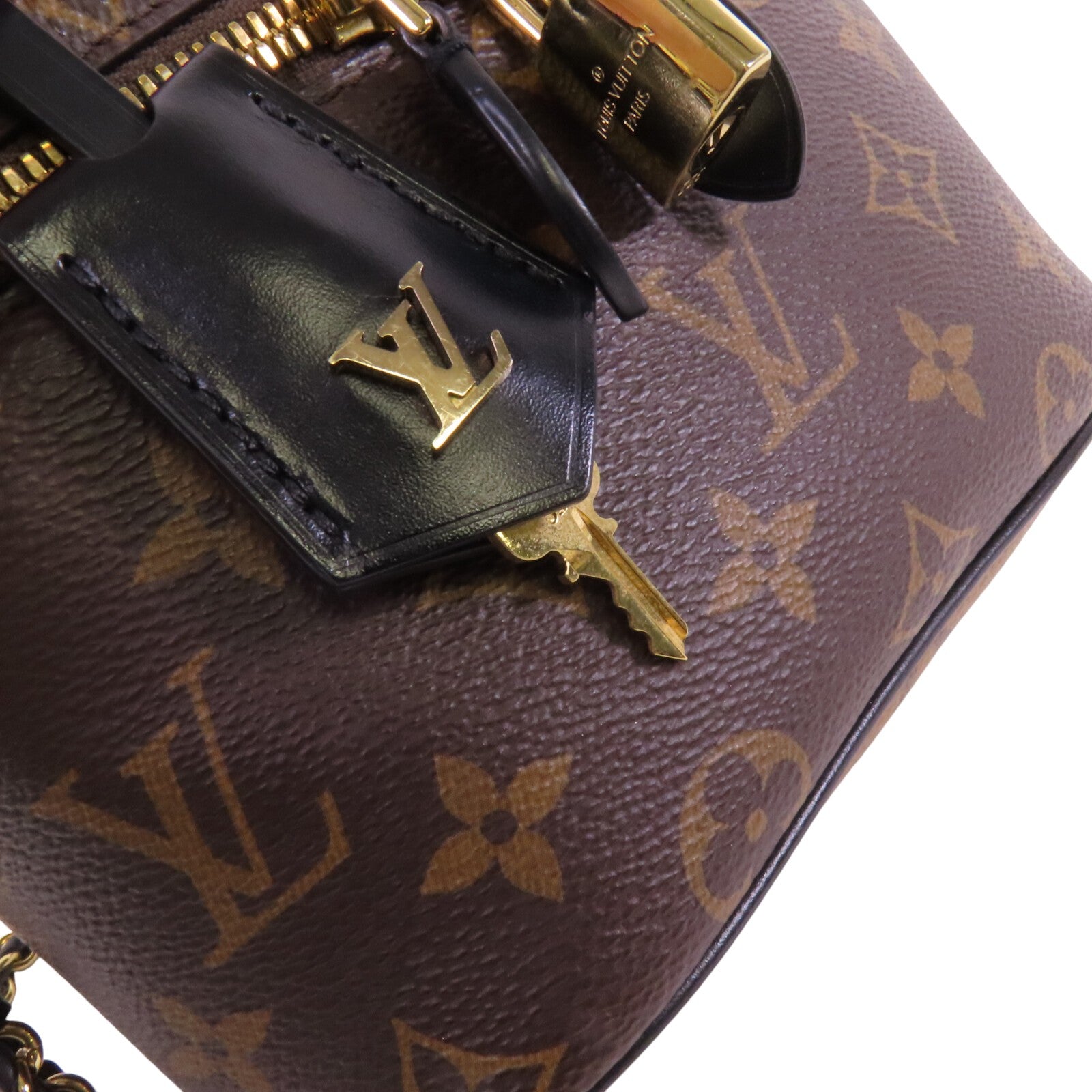 LOUIS VUITTON Monogram Reverse Vanity PM金扣手挽肩背兩用袋