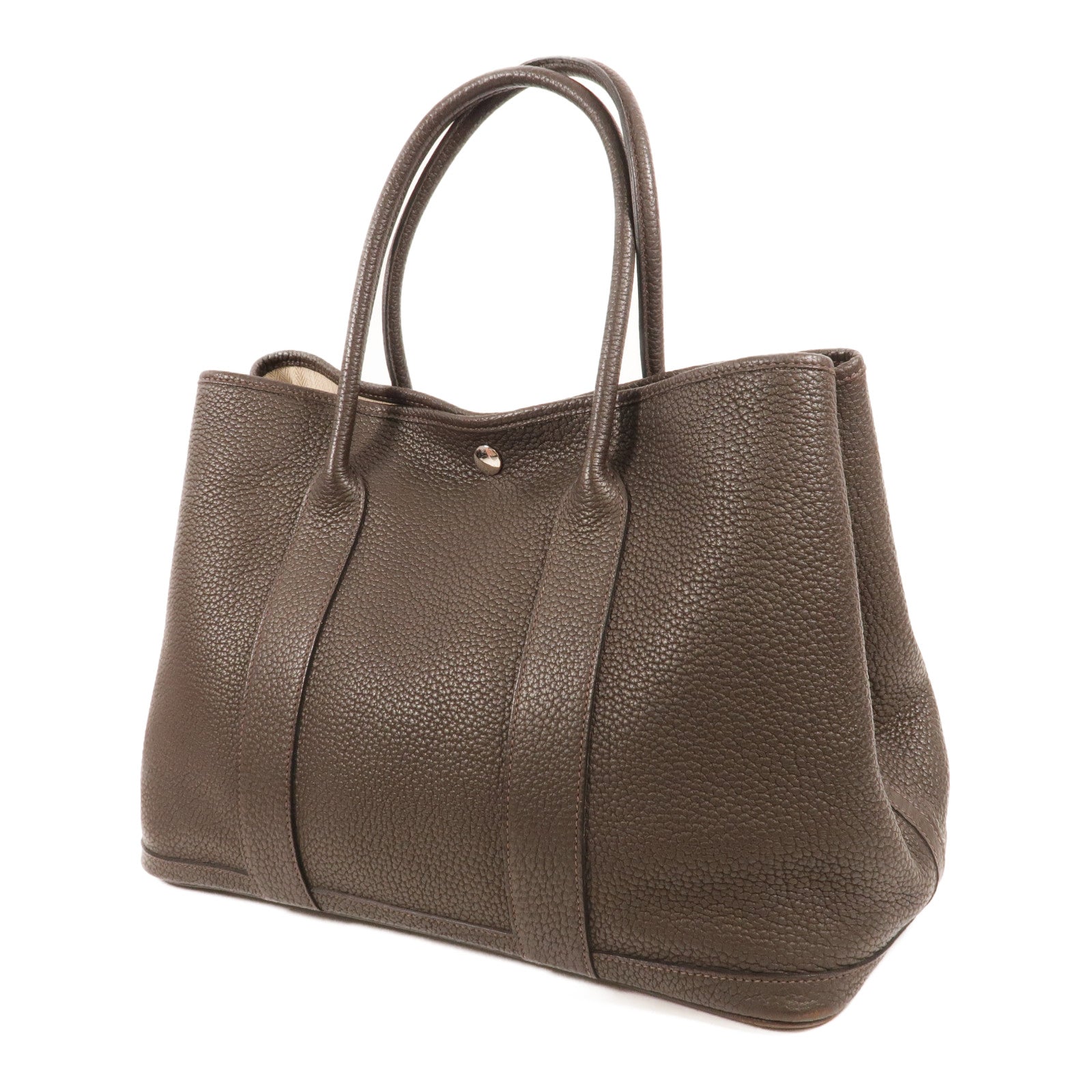 HERMES Negonda皮革Garden Party PM手挽袋Chocolate