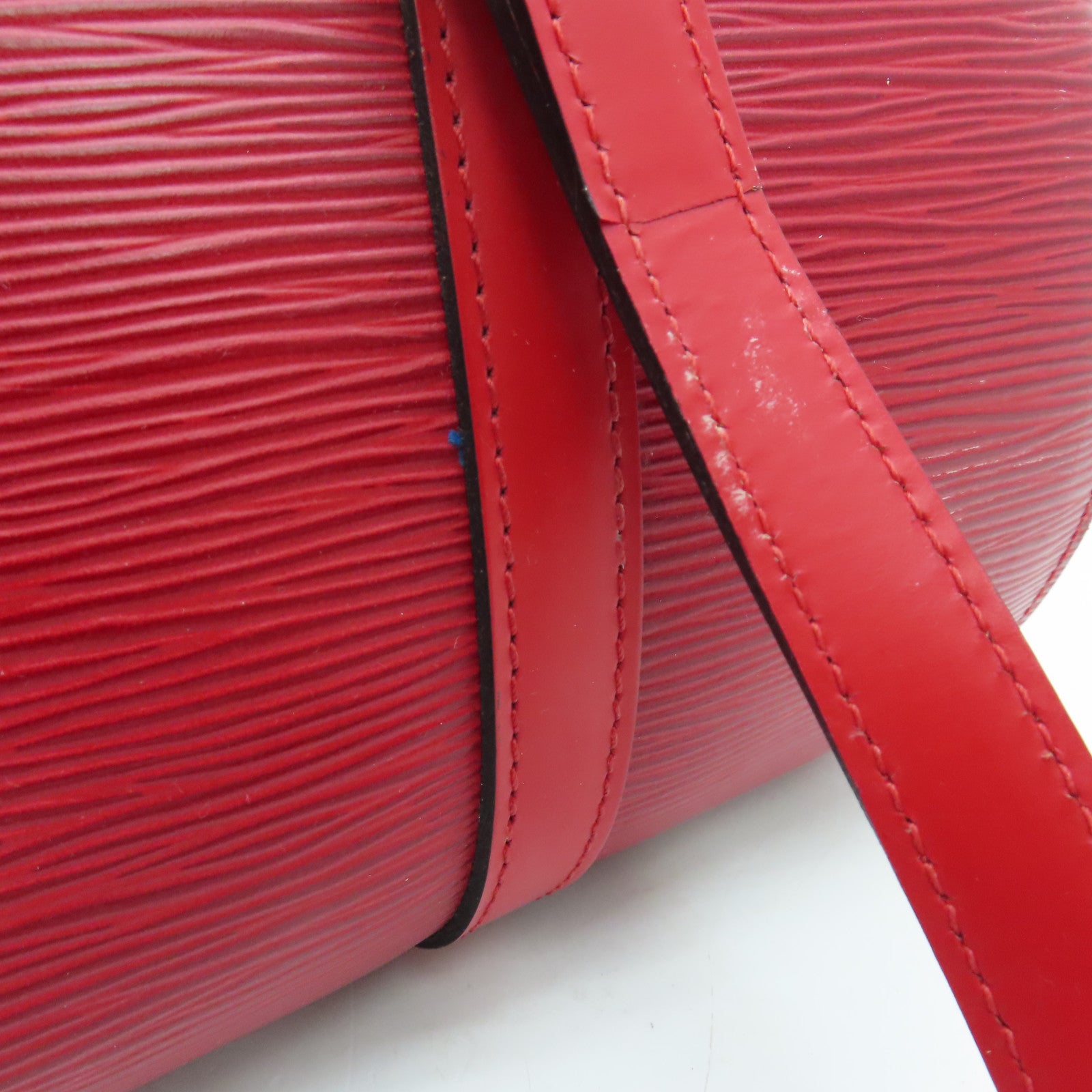 LOUIS VUITTON 【激減優惠】Epi Soufflot金扣手挽袋紅色