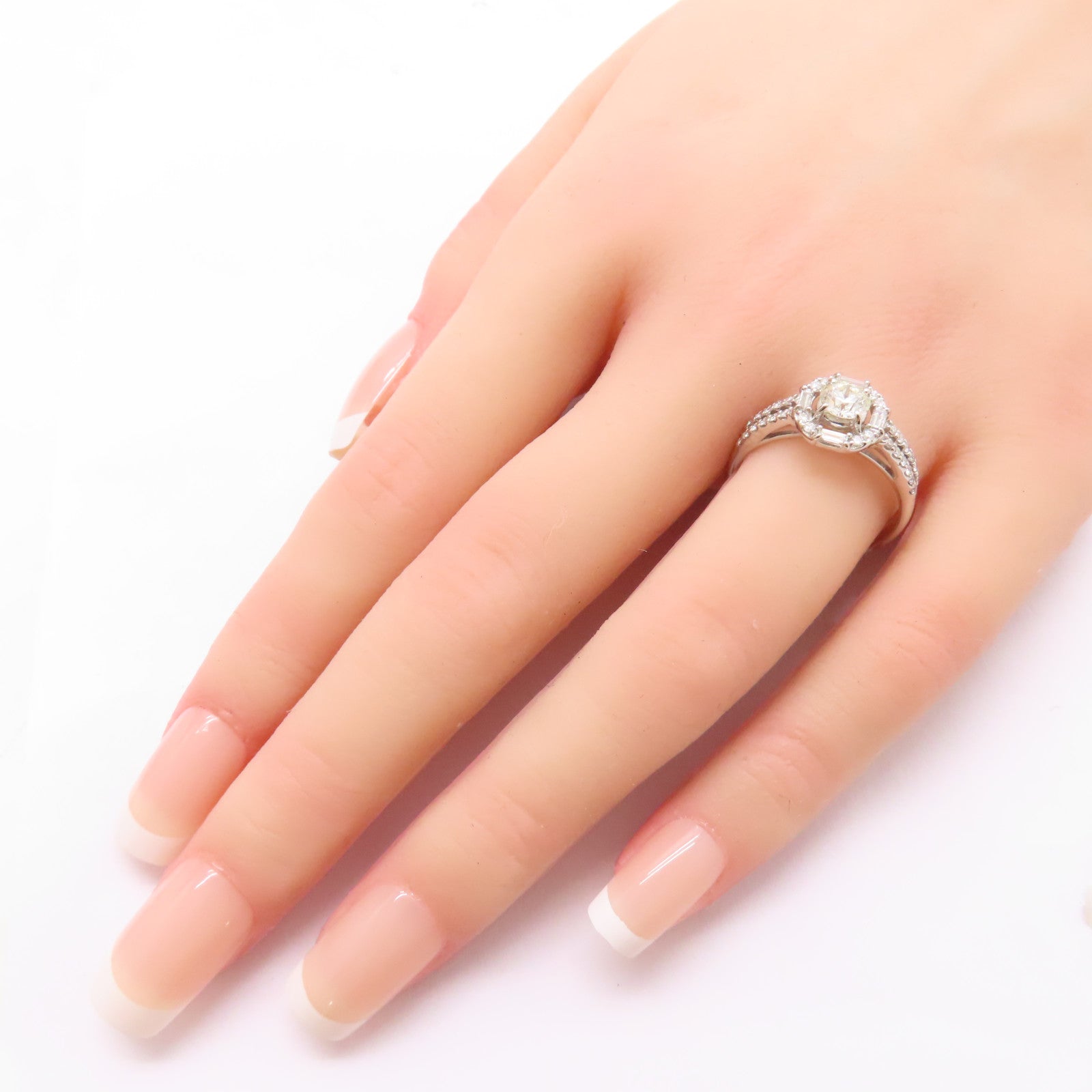 JEWELRY PT900鉑金Diamond Ring 0.511ct/0.38ct鑽石戒指US#7.75