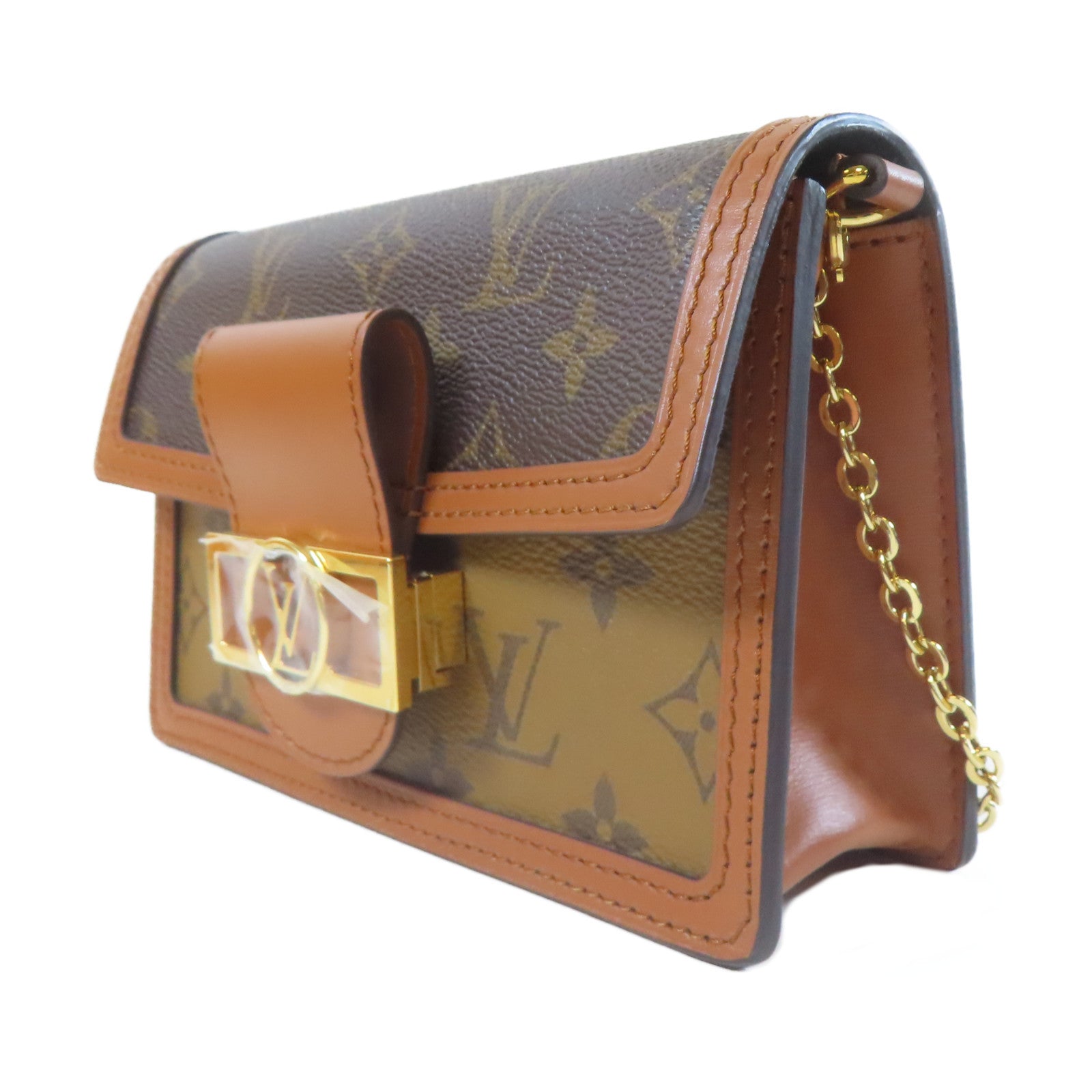 LOUIS VUITTON 【激減優惠】Monogram Dauphine Chain Wallet金扣鏈帶肩背袋啡色