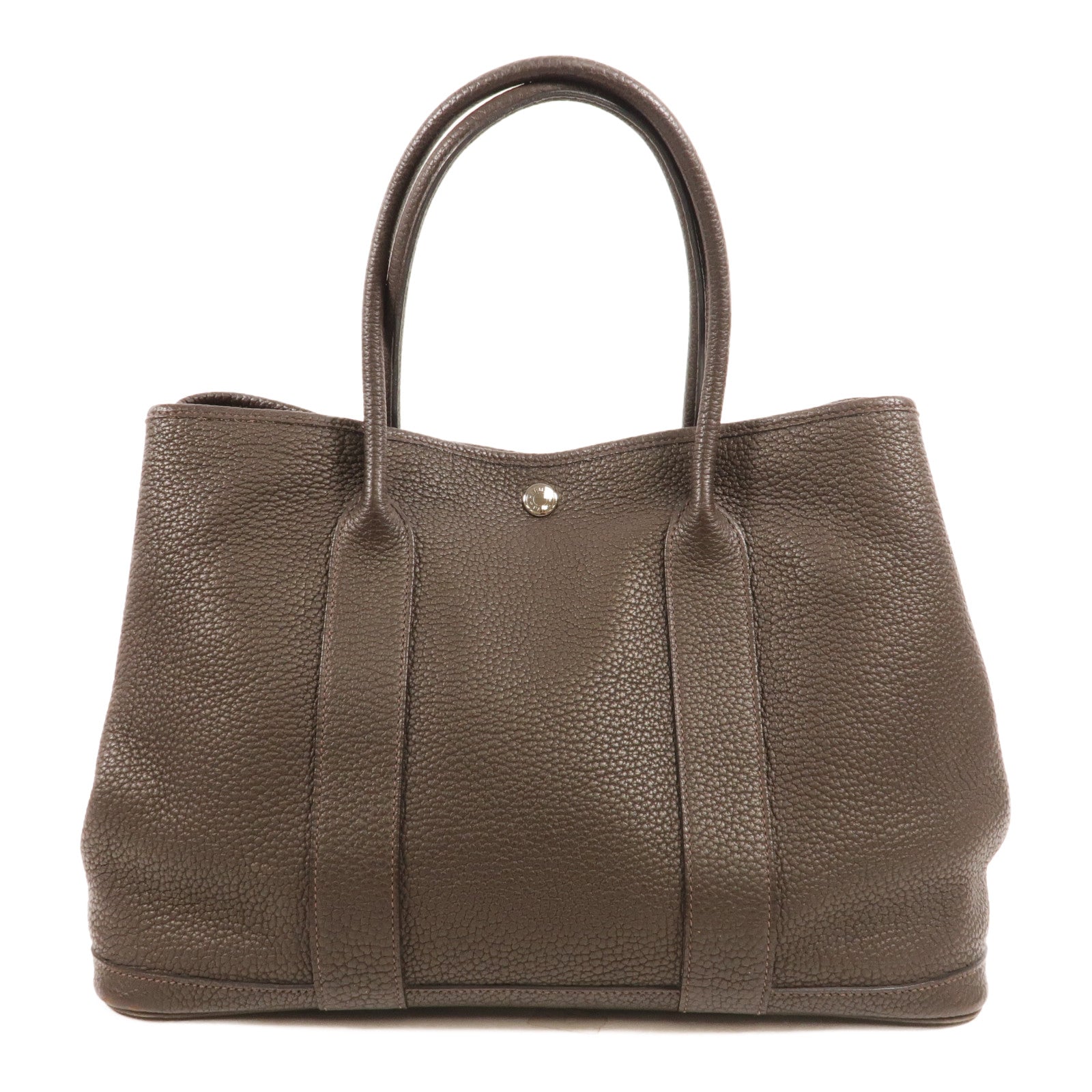 HERMES Negonda皮革Garden Party PM手挽袋Chocolate