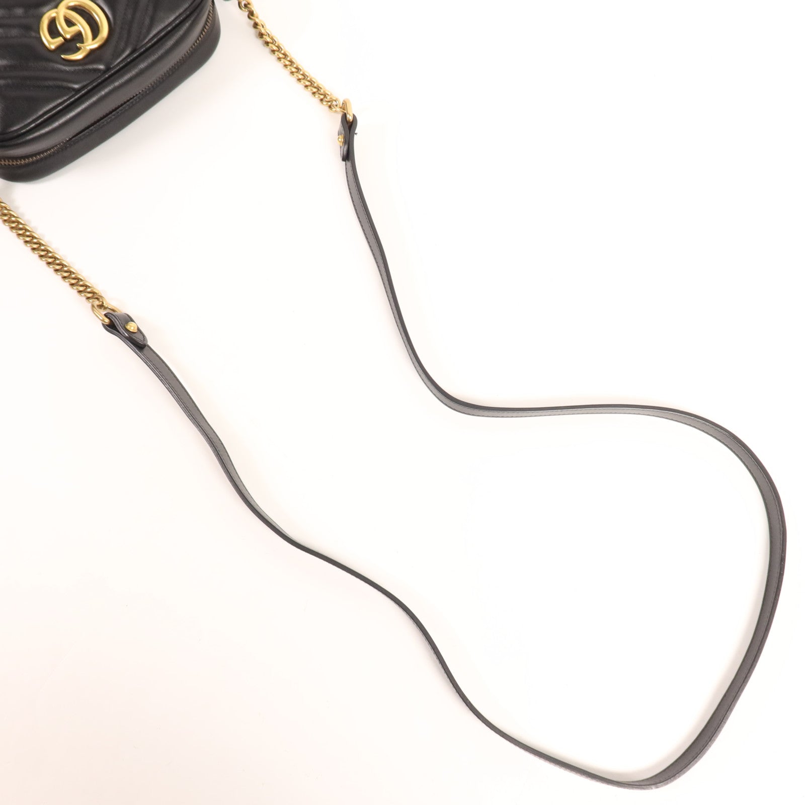 GUCCI 牛皮皮革GG Marmont金扣肩背袋