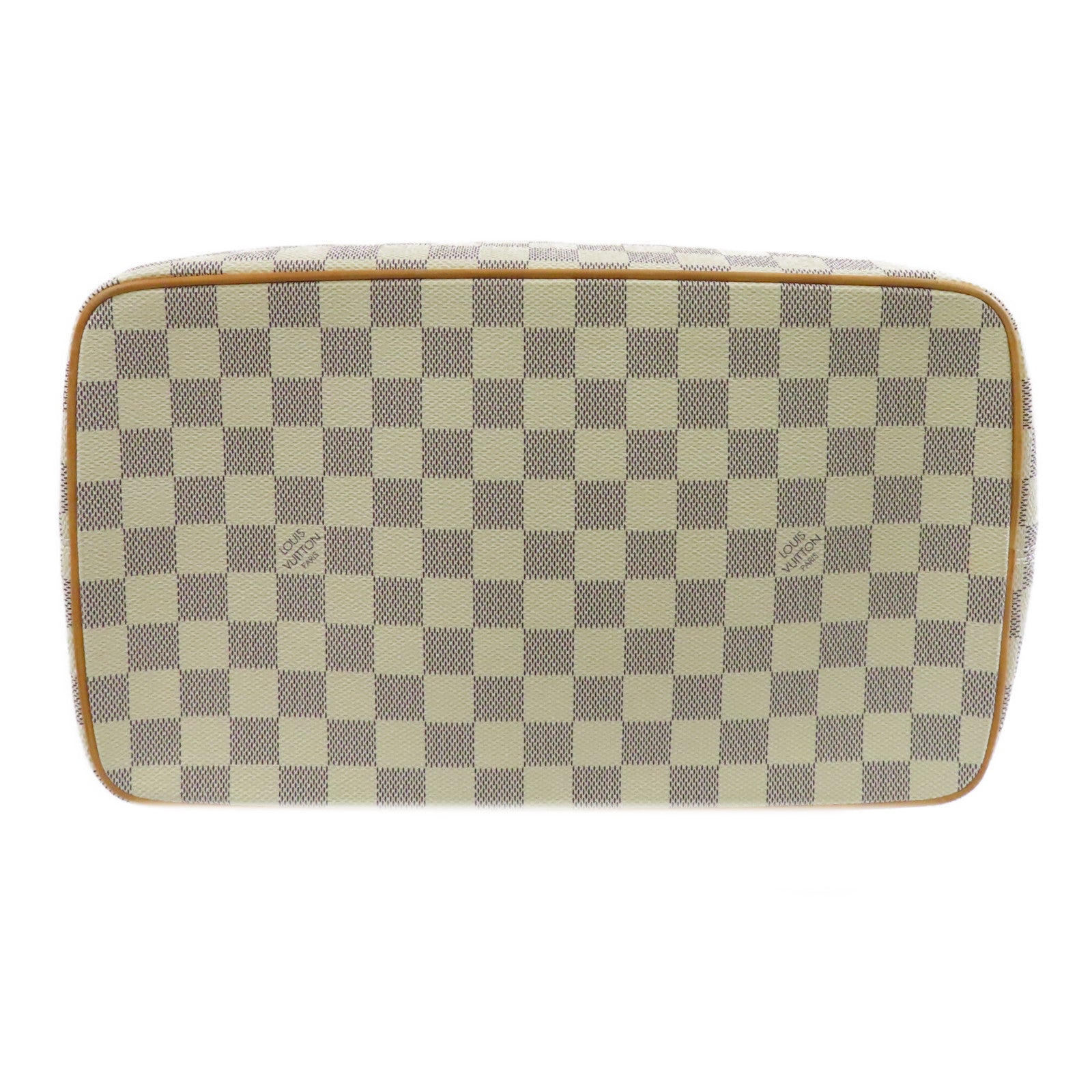 LOUIS VUITTON Damier Azur Saleya MM金扣肩背袋米色