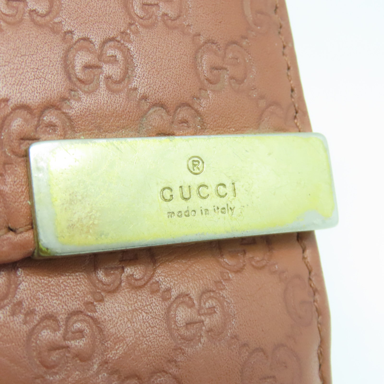GUCCI 牛皮皮革Long Wallet金扣长钱包啡色