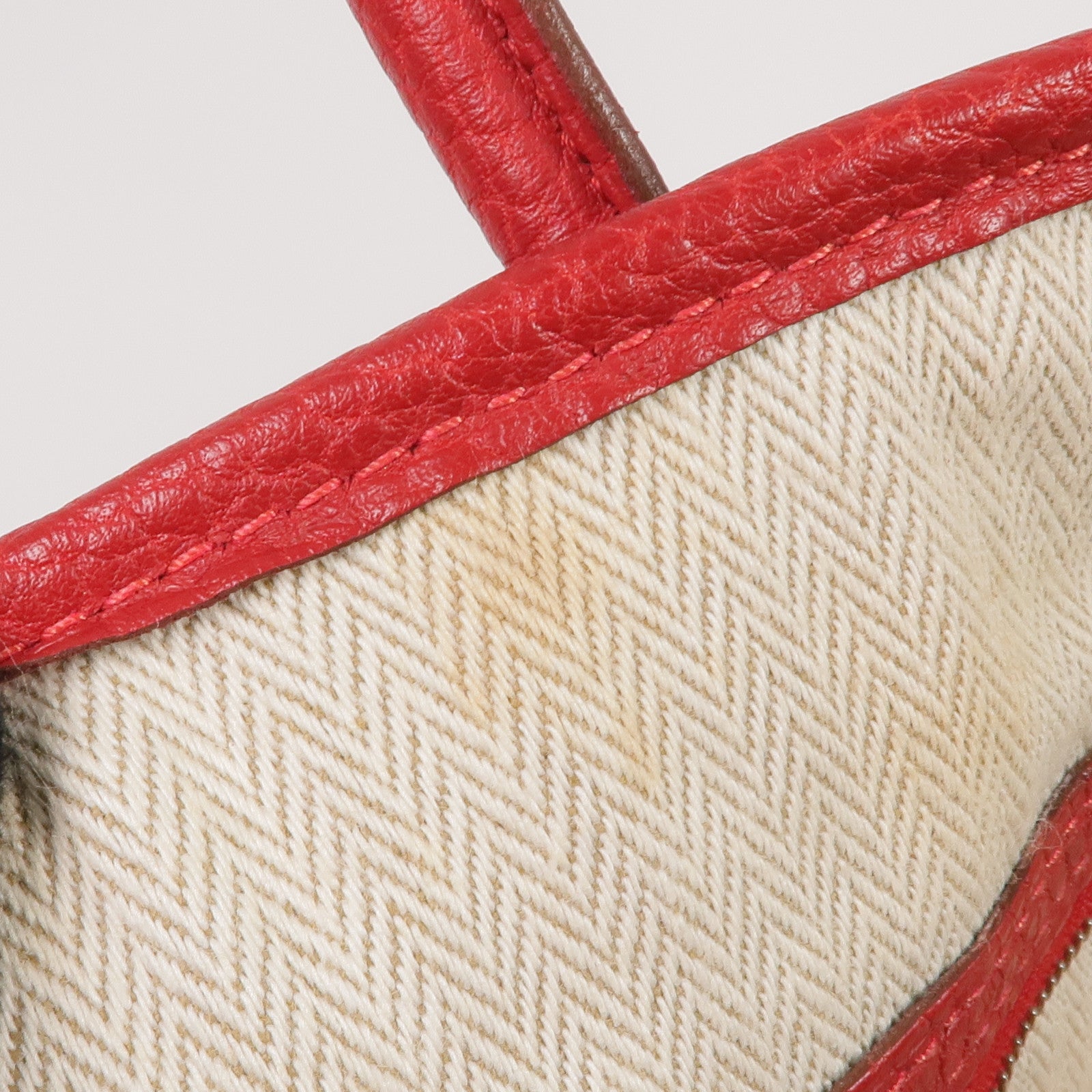 HERMES Negonda皮革Garden Party PM銀扣手挽袋Rouge Casaque