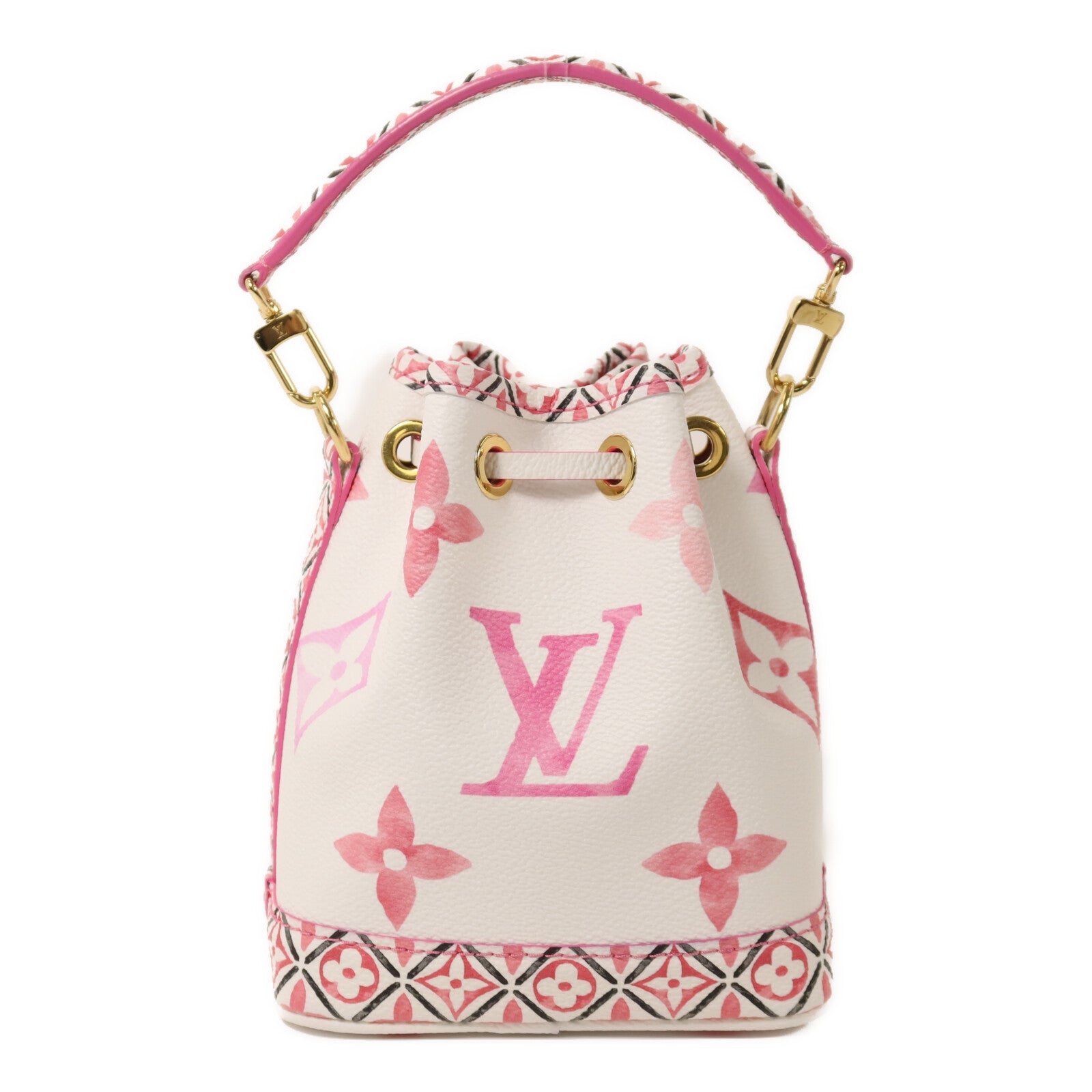 LOUIS VUITTON Monogram Watercolor Giant Nano Noe金扣手挽肩背兩用袋