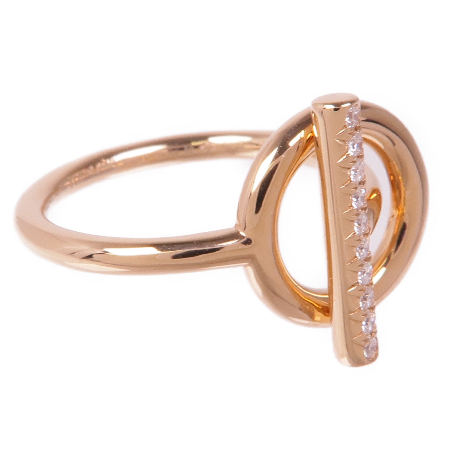 HERMES 18K玫瑰金Echappee Ring鑽石戒指Hermes#50 US#5.5