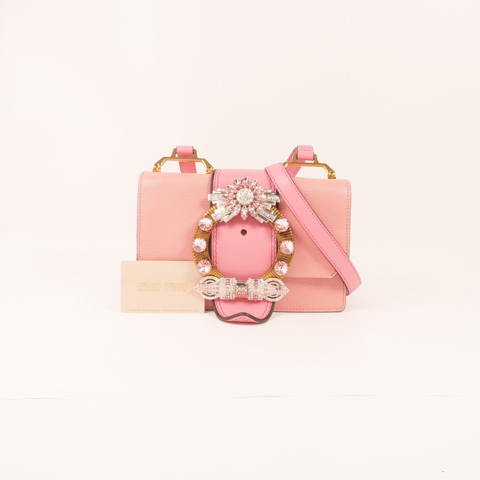 Miu Miu 山羊皮皮革Shoulder Bag金扣肩背袋