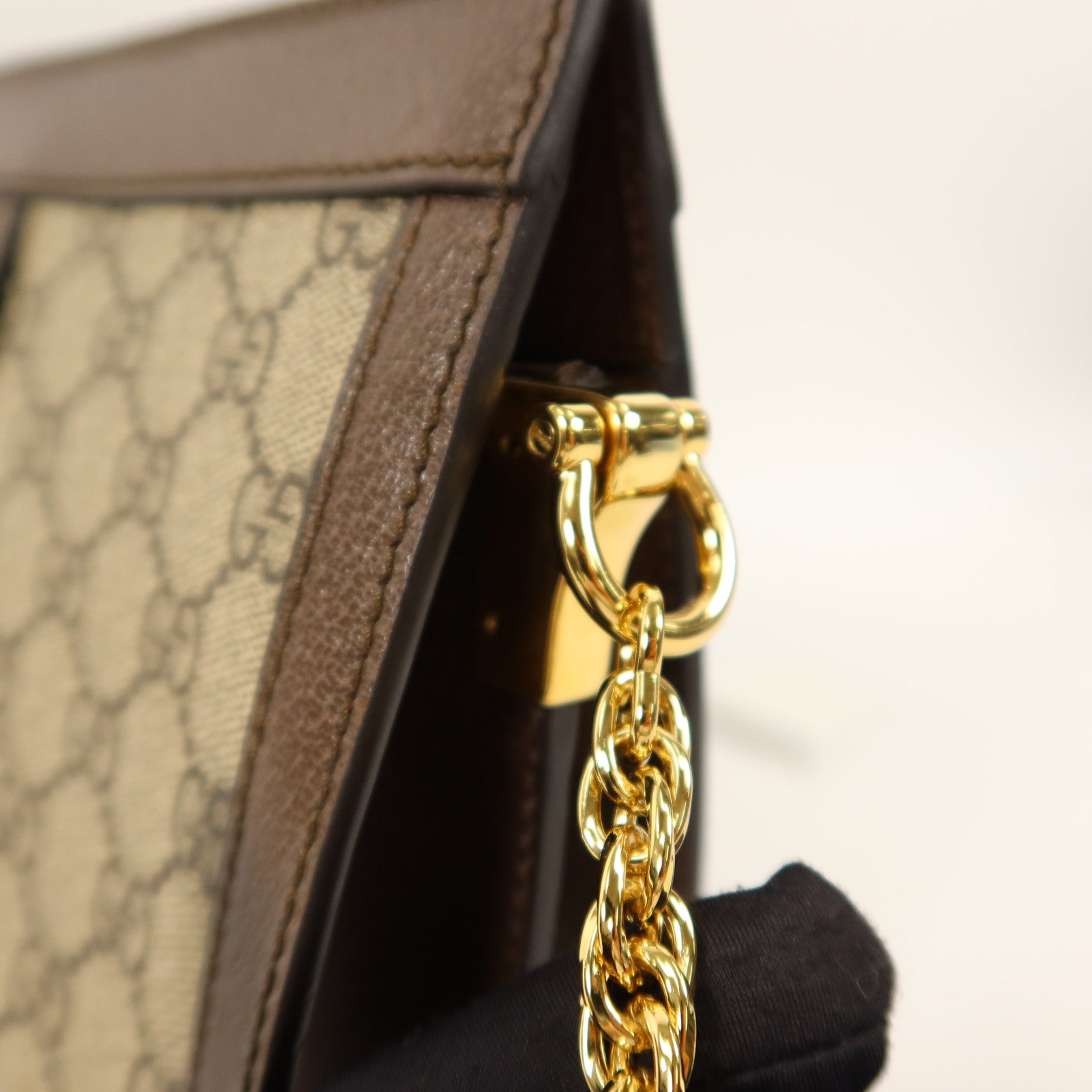 GUCCI 塗層帆布Ophidia GG鏈帶肩背袋