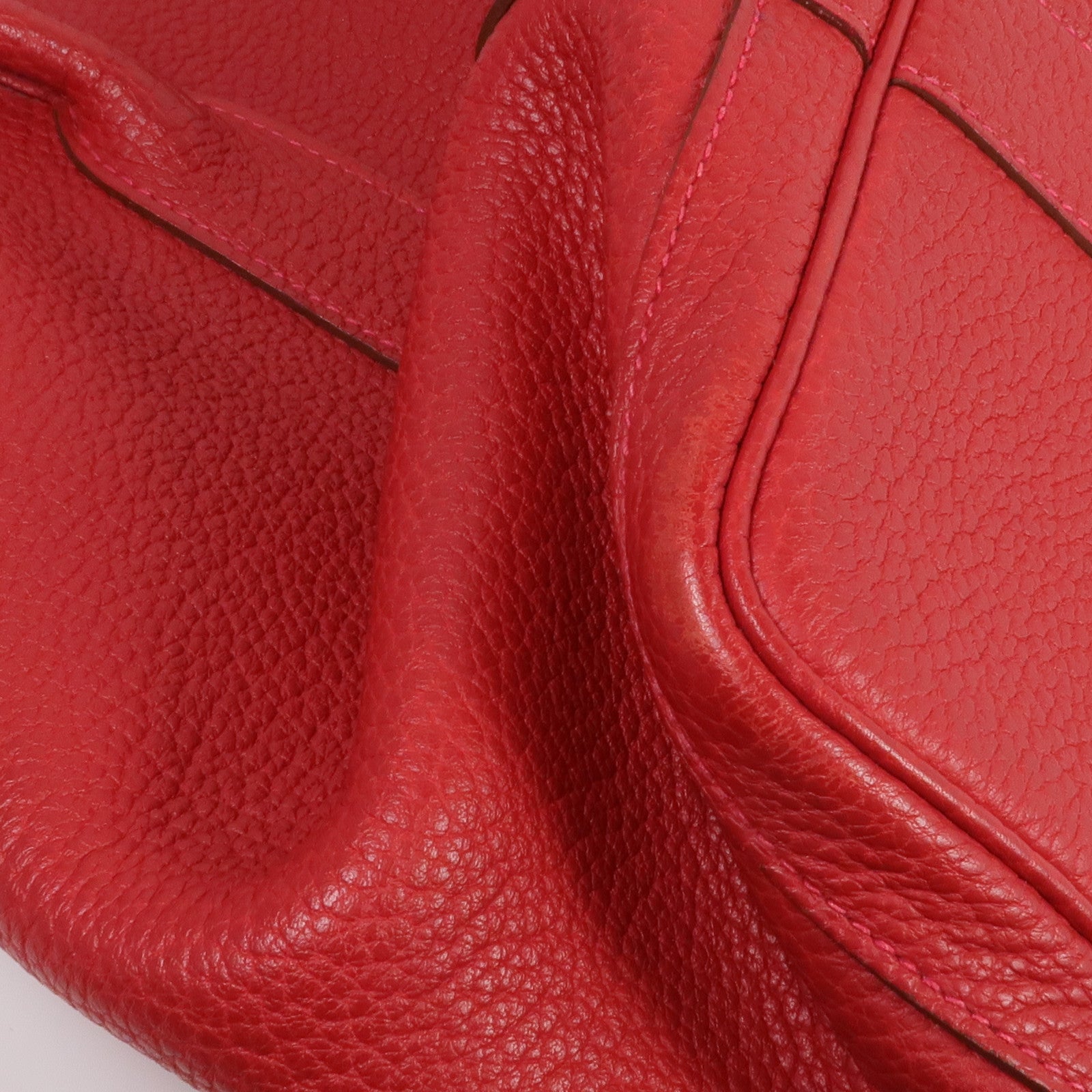 HERMES Negonda皮革Garden Party PM銀扣手挽袋Rouge Casaque