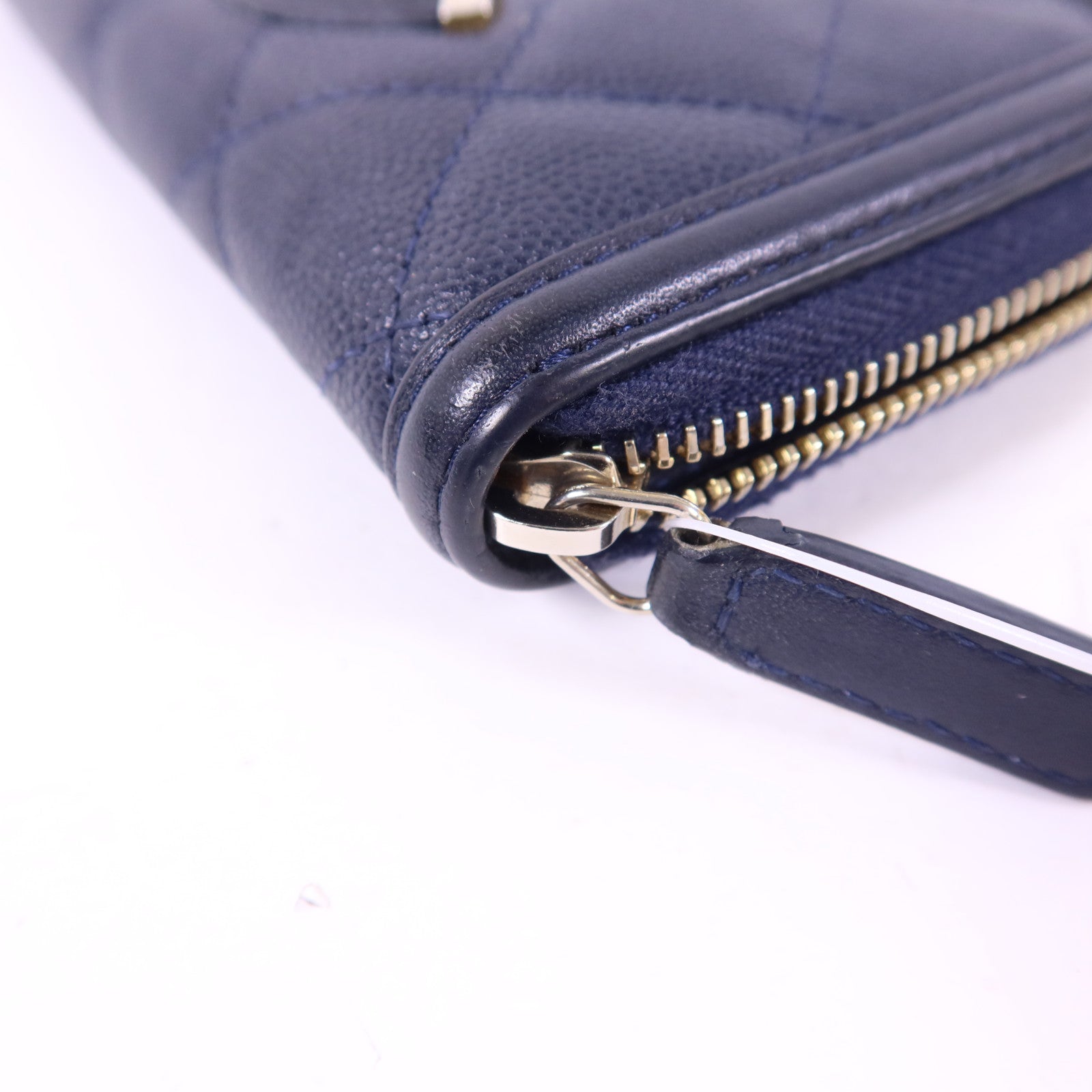 CHANEL 牛皮皮革Zipper Wallet金扣錢包