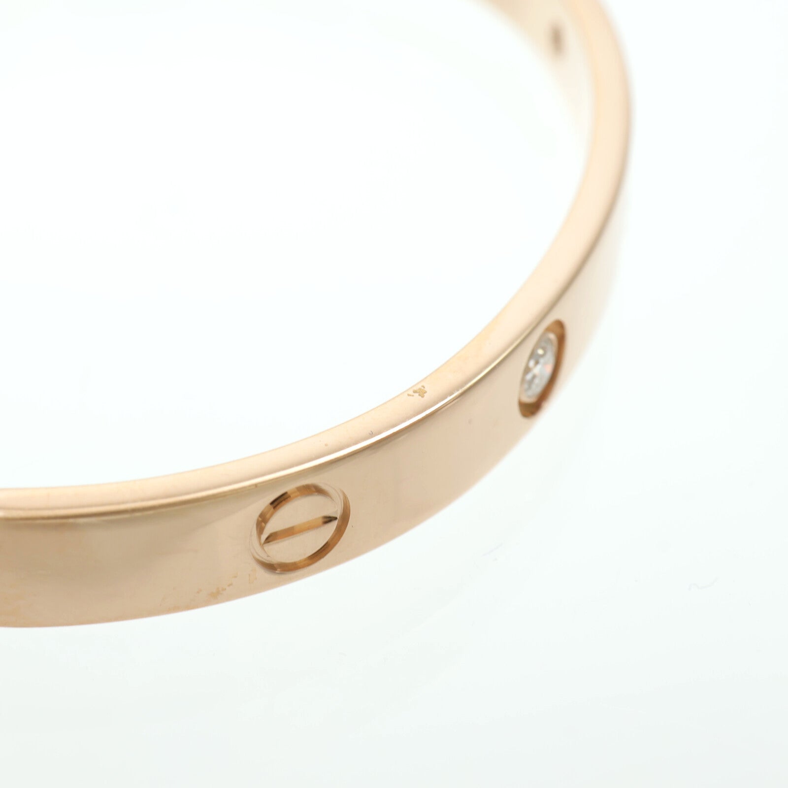 CARTIER 18K玫瑰金Love Bracelet 4 Diamonds鑽石手鐲