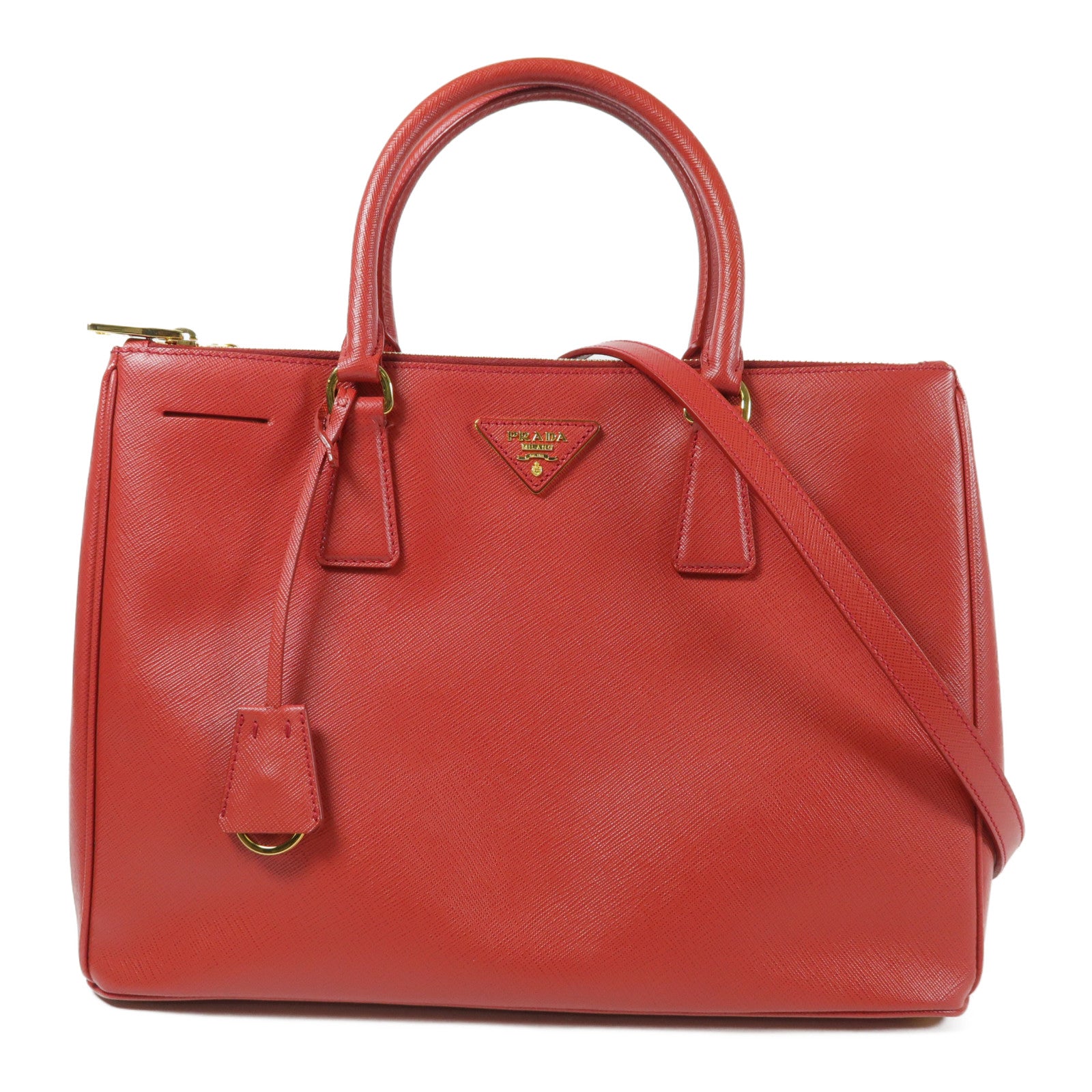 PRADA 牛皮皮革Galleria金扣手挽肩背兩用袋