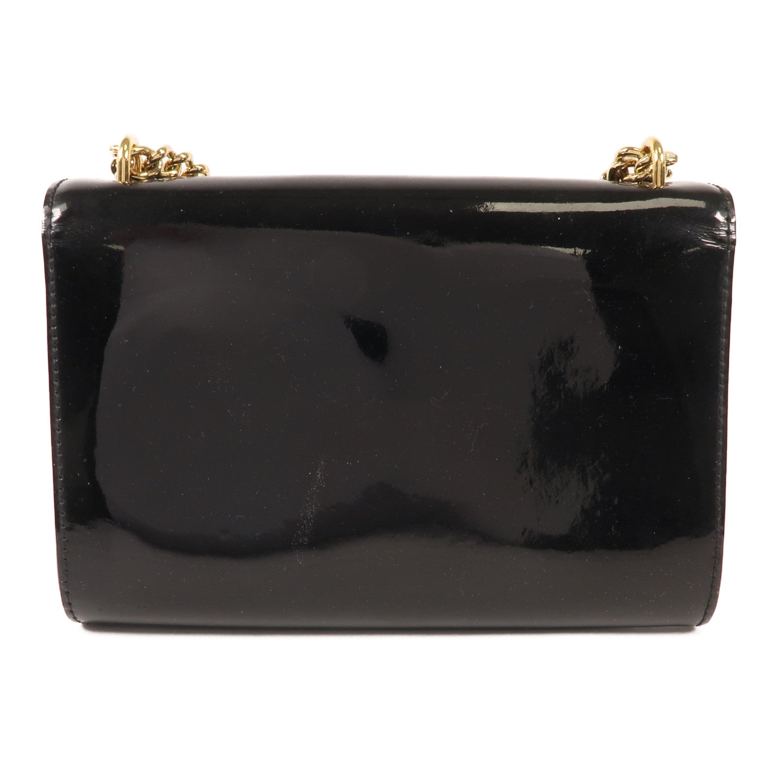 LOUIS VUITTON Vernis Louise MM金扣鏈帶肩背袋