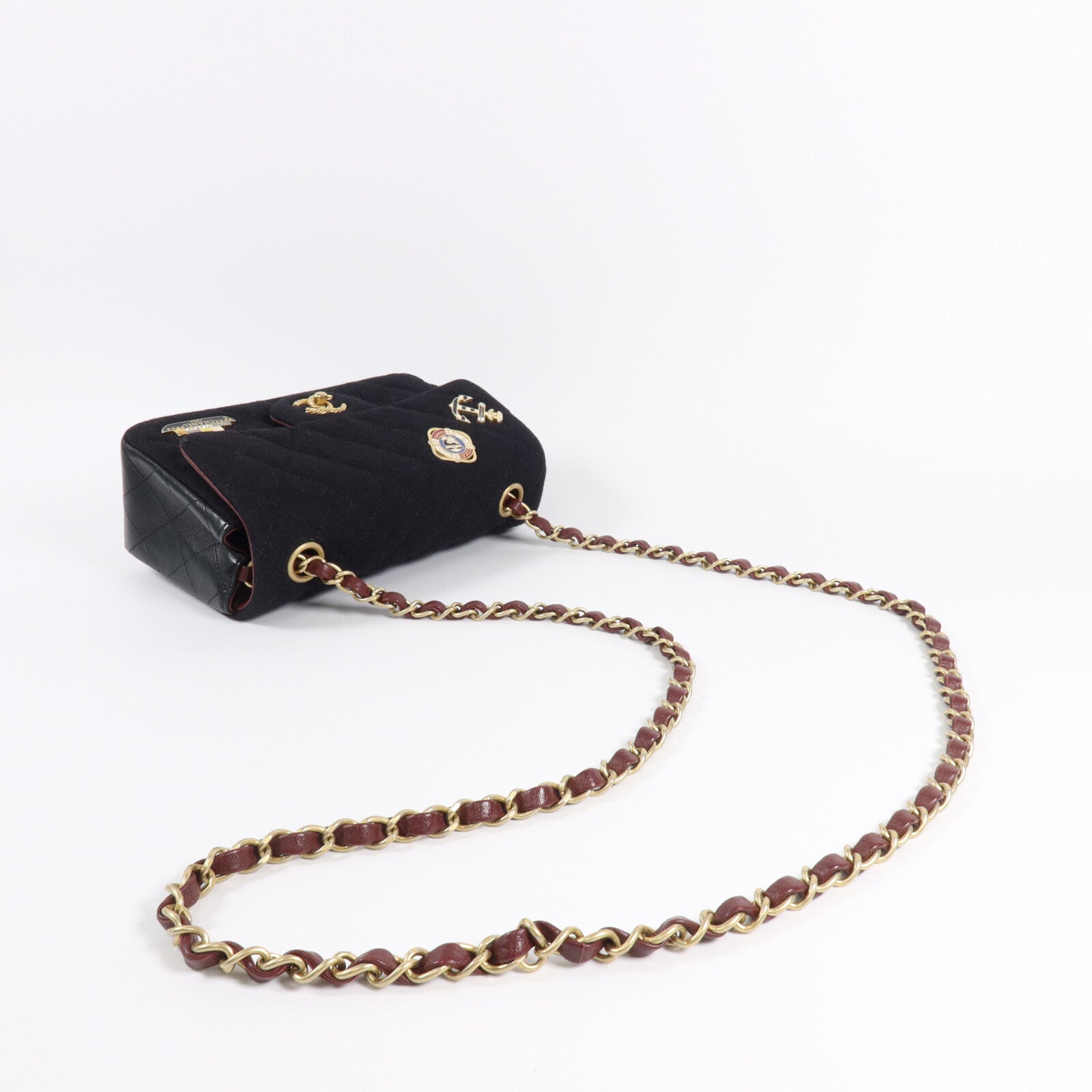CHANEL 牛皮皮革/羊毛Paris Hamburg Classic 20鏈帶肩背袋