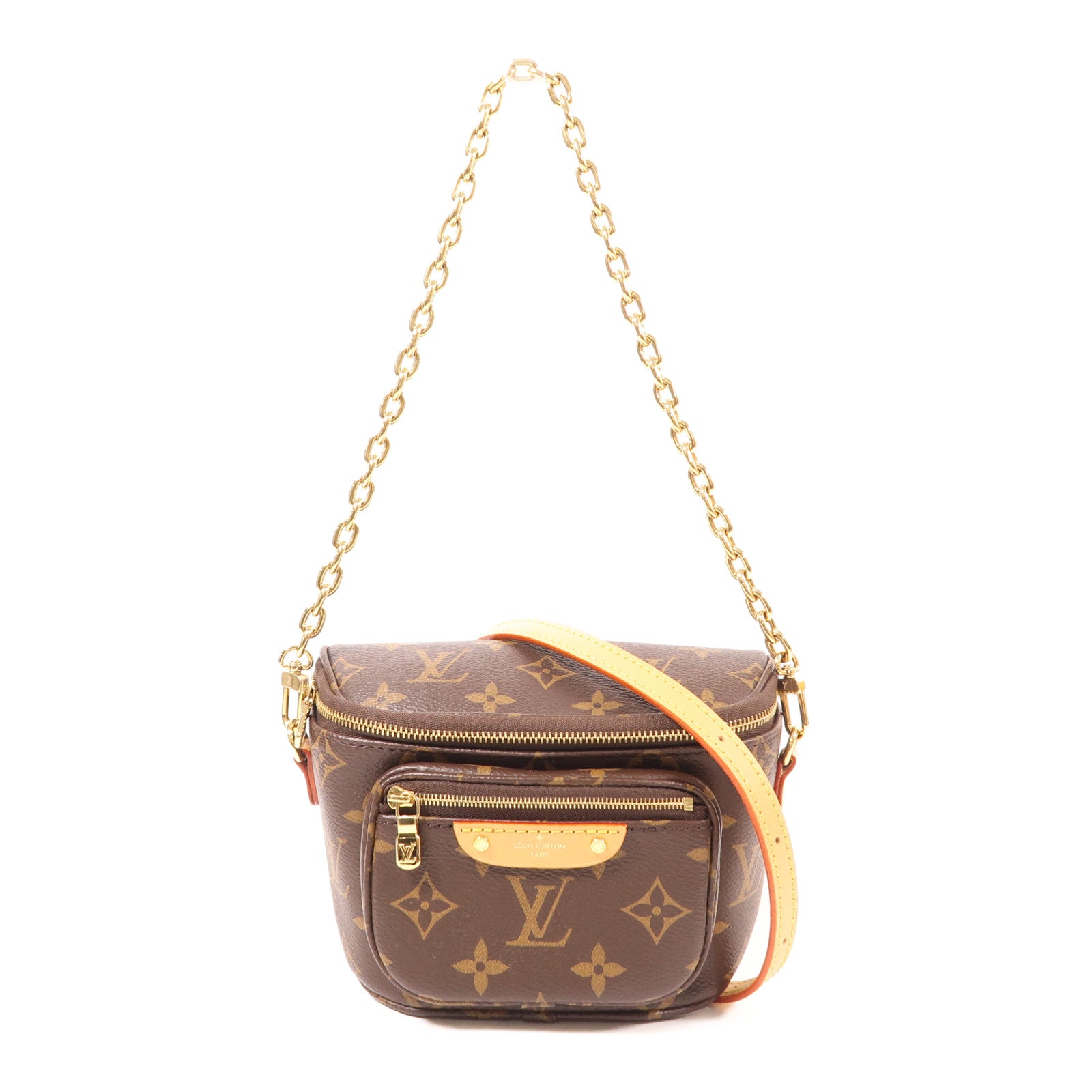 LOUIS VUITTON 【激減優惠】Monogram Mini Bumbag金扣手挽肩背兩用袋棕色