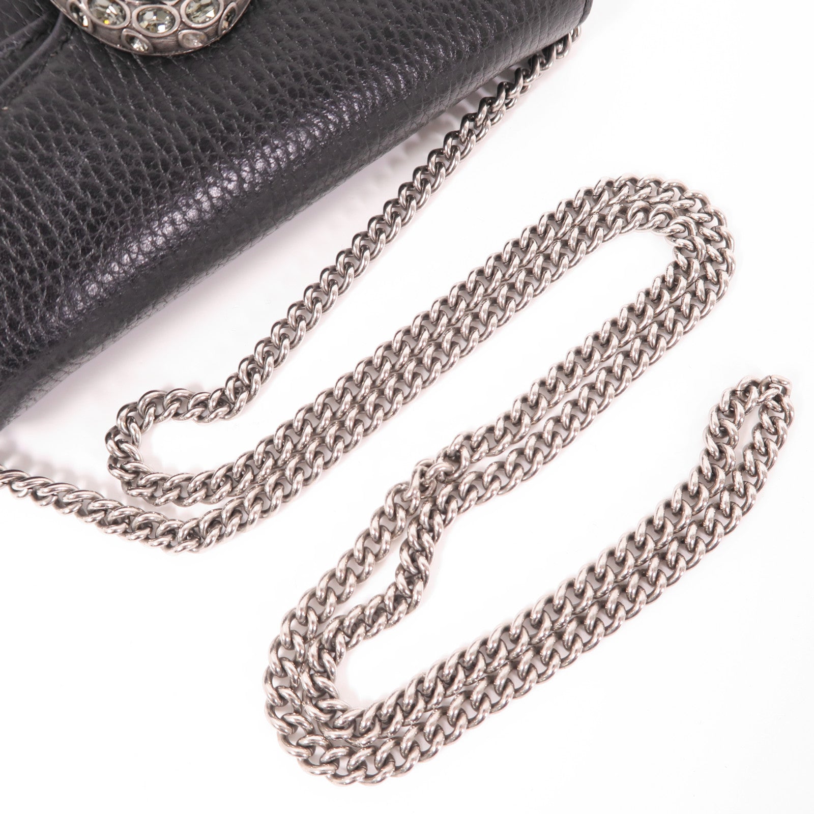 GUCCI GG SHW Dionysus Chain Shoulder Bag 476432 Calfskin Leather Black