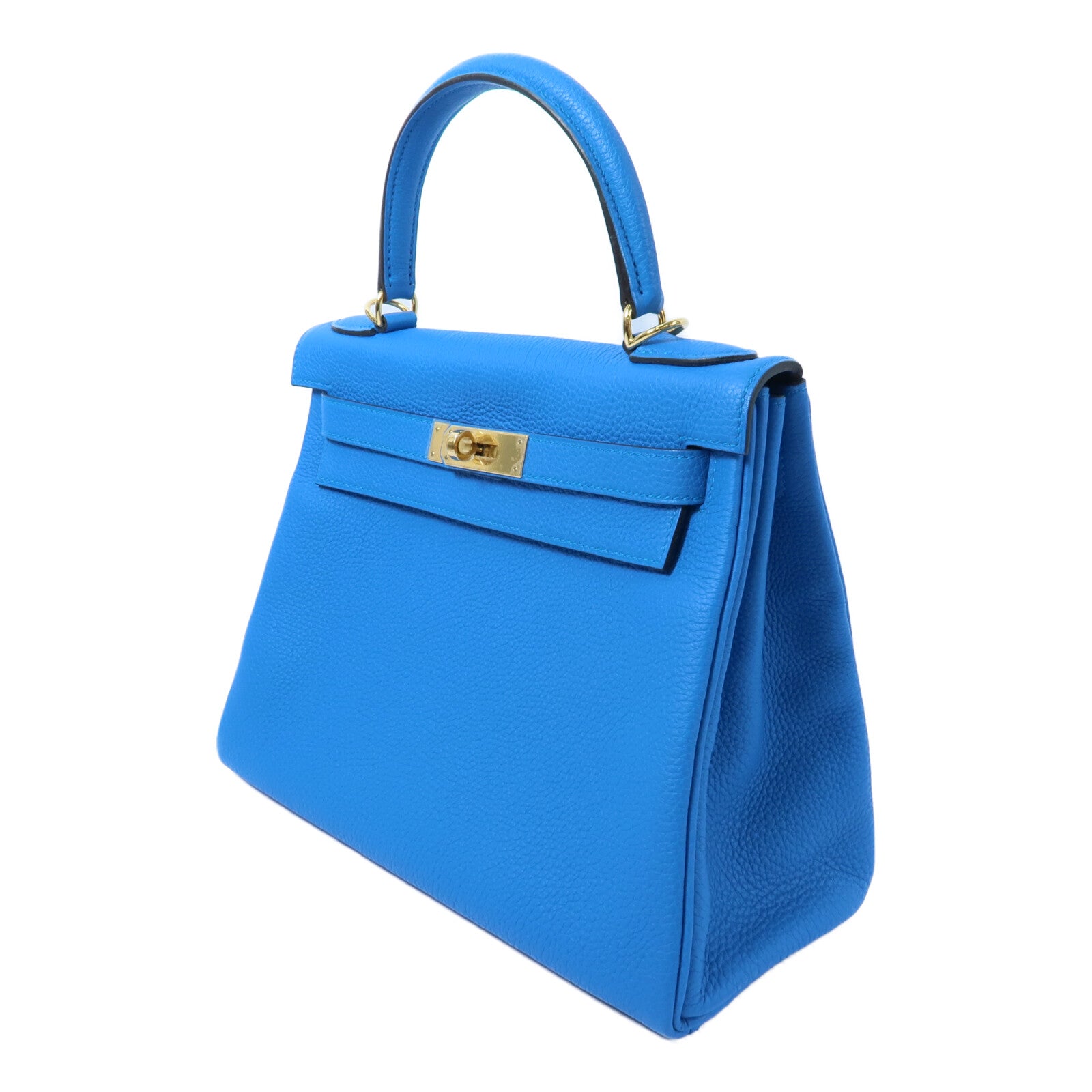 HERMES Togo皮革Kelly 28手挽肩背兩用袋Bleu Zanzibar