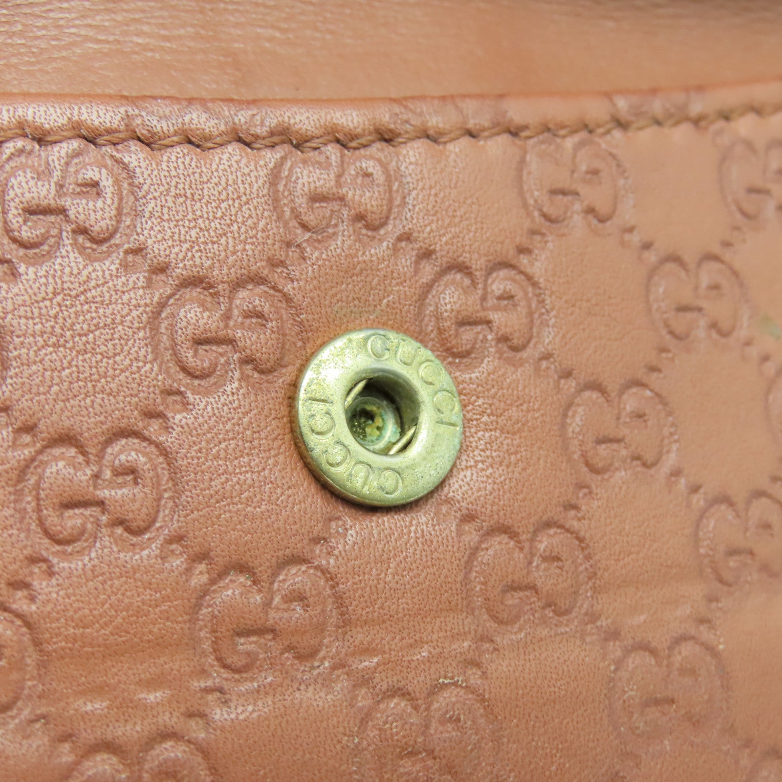 GUCCI 牛皮皮革Long Wallet金扣长钱包啡色