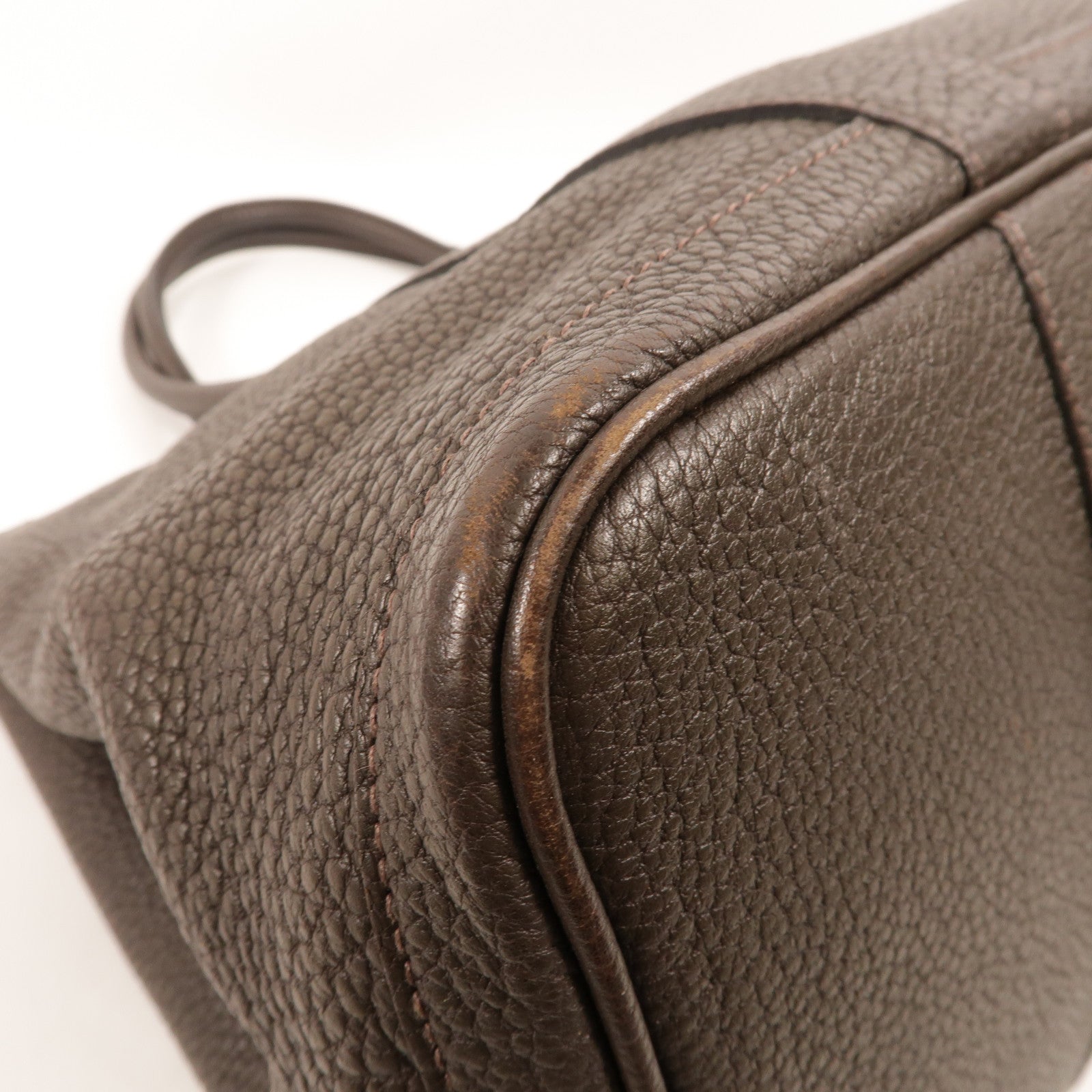 HERMES Negonda皮革Garden Party PM手挽袋Chocolate
