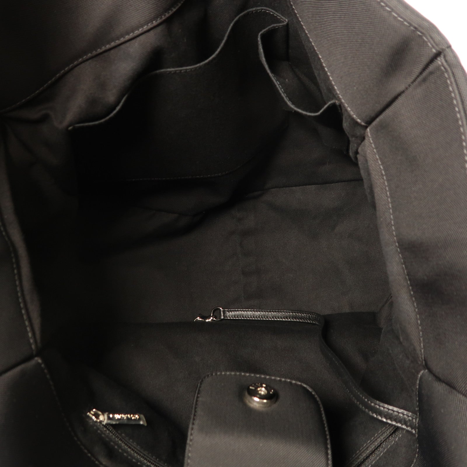 CHANEL 帆布Tote Bag銀扣肩背袋